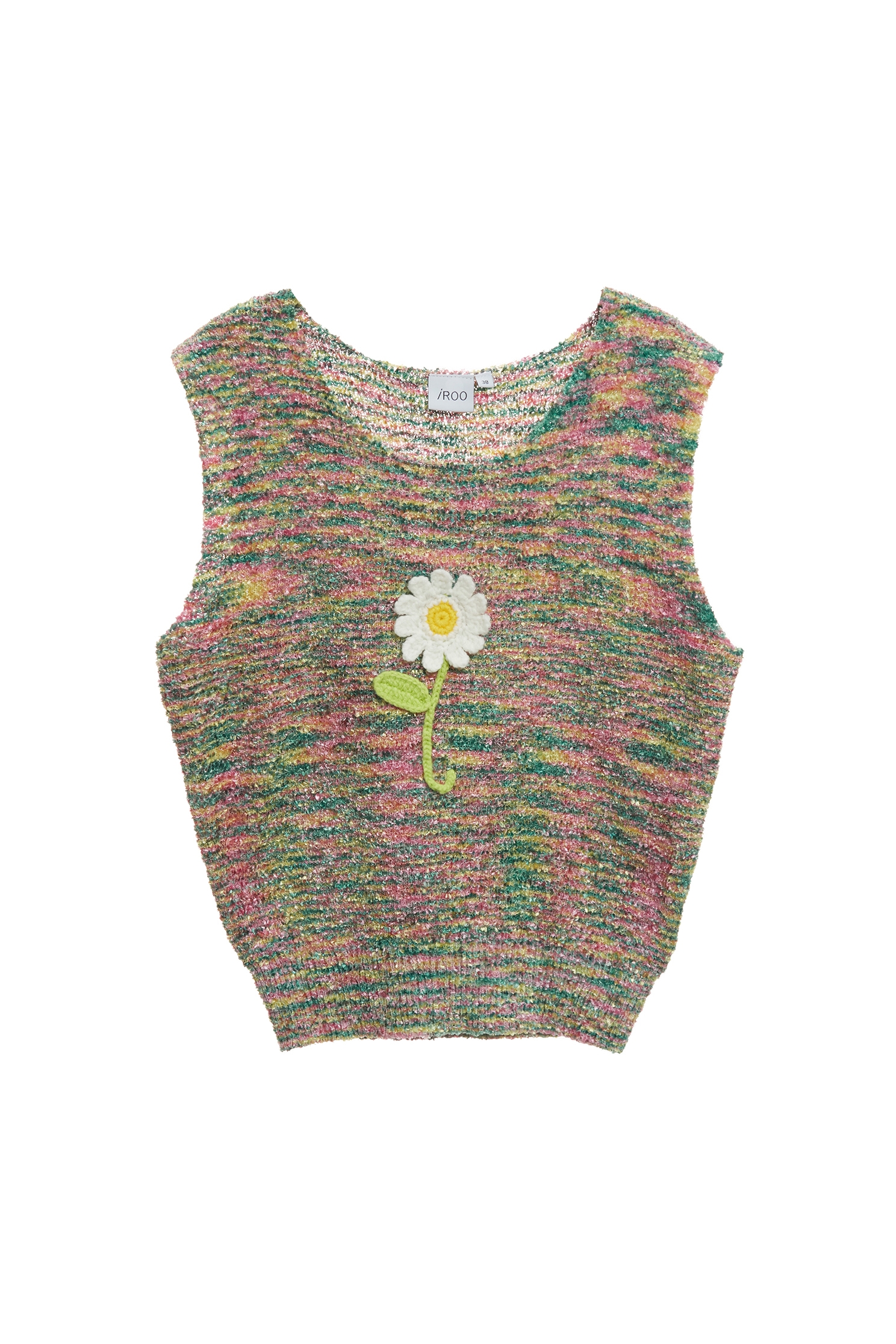 Gradient Knit Vest With With Floral DetailGradient Knit Vest With With Floral Detail,sleeveless tops,Tops,sleeveless tops,Season (AW) Look,sleeveless tops,Knitted,Knitted tops,Knitted tops