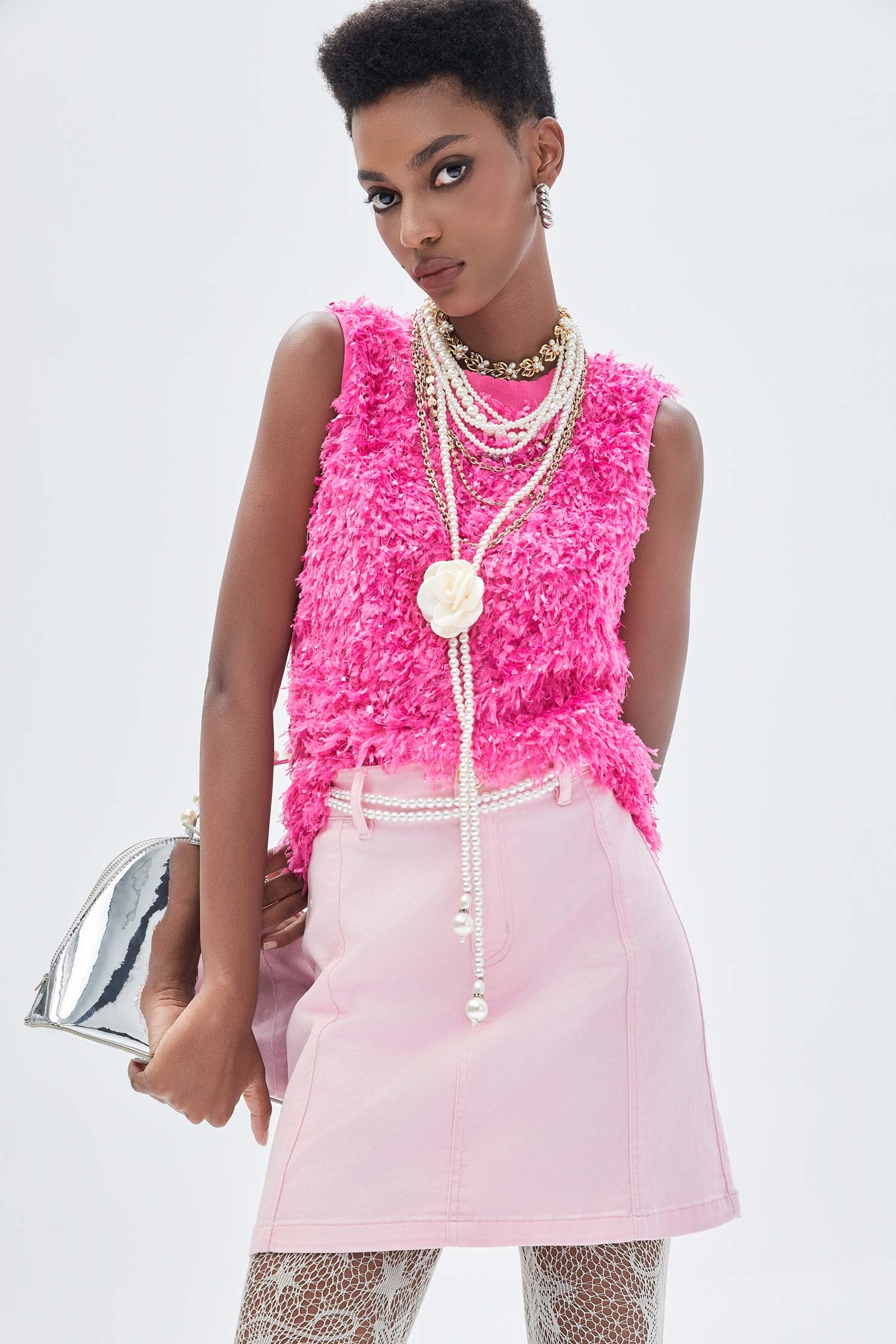 Fushia Pink Fringe VestFushia Pink Fringe Vest,sleeveless tops,Tops,Season (SS) Look,sleeveless tops,sleeveless tops