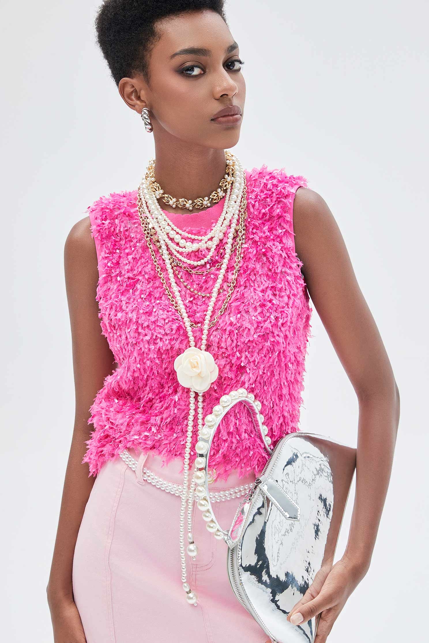 Fushia Pink Fringe VestFushia Pink Fringe Vest,sleeveless tops,Tops,Season (SS) Look,sleeveless tops,sleeveless tops