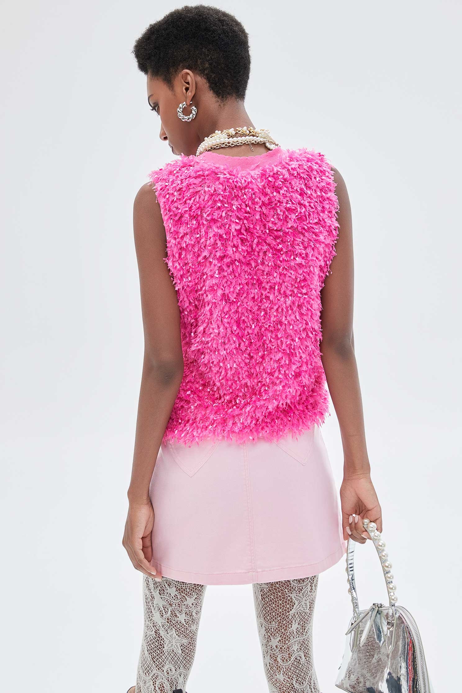 Fushia Pink Fringe VestFushia Pink Fringe Vest,sleeveless tops,Tops,Season (SS) Look,sleeveless tops,sleeveless tops