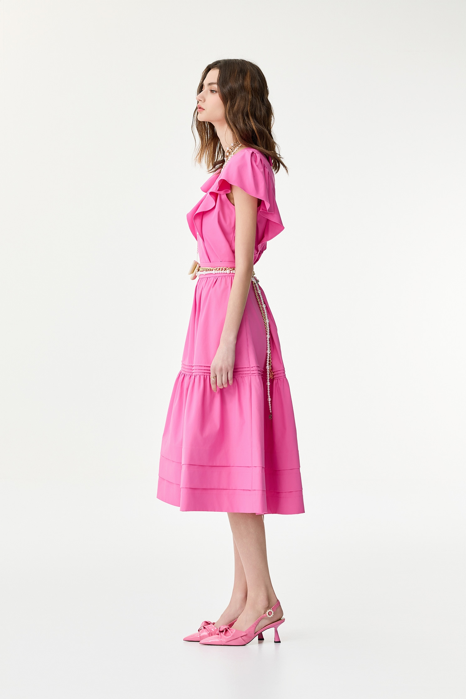 Ruffle Sleeve Fushia Pink TopRuffle Sleeve Fushia Pink Top,Tops,Season (SS) Look,bows