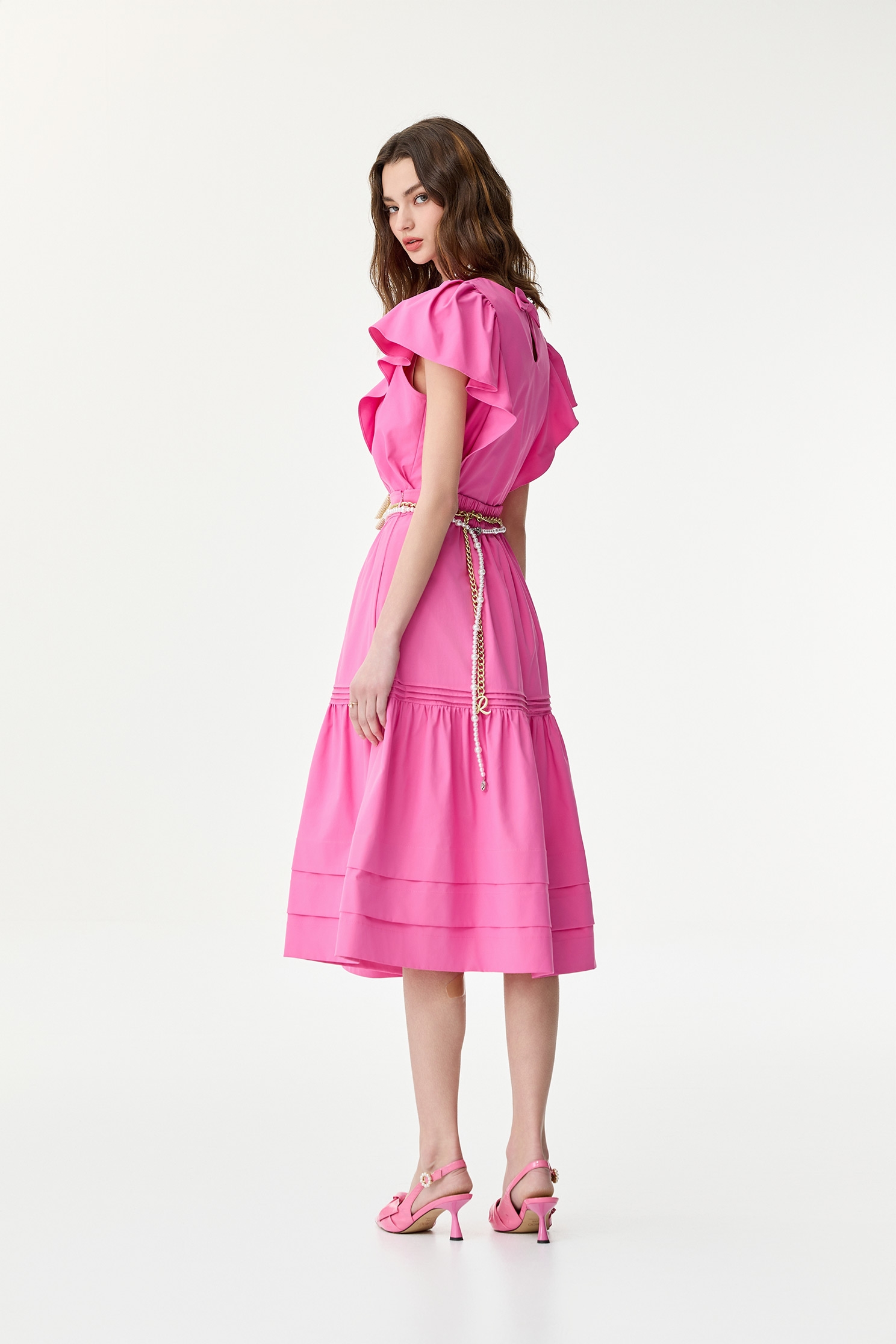 Ruffle Sleeve Fushia Pink TopRuffle Sleeve Fushia Pink Top,Tops,Season (SS) Look,bows
