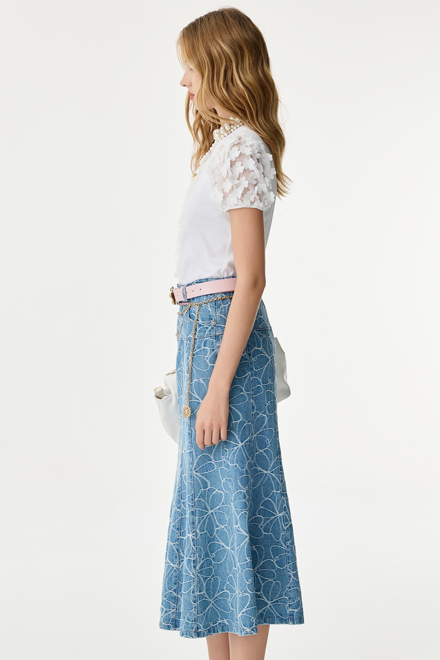 Floral Sleeve Detail TeeFloral Sleeve Detail Tee,T-shirts,Tops,Season (SS) Look,Lace