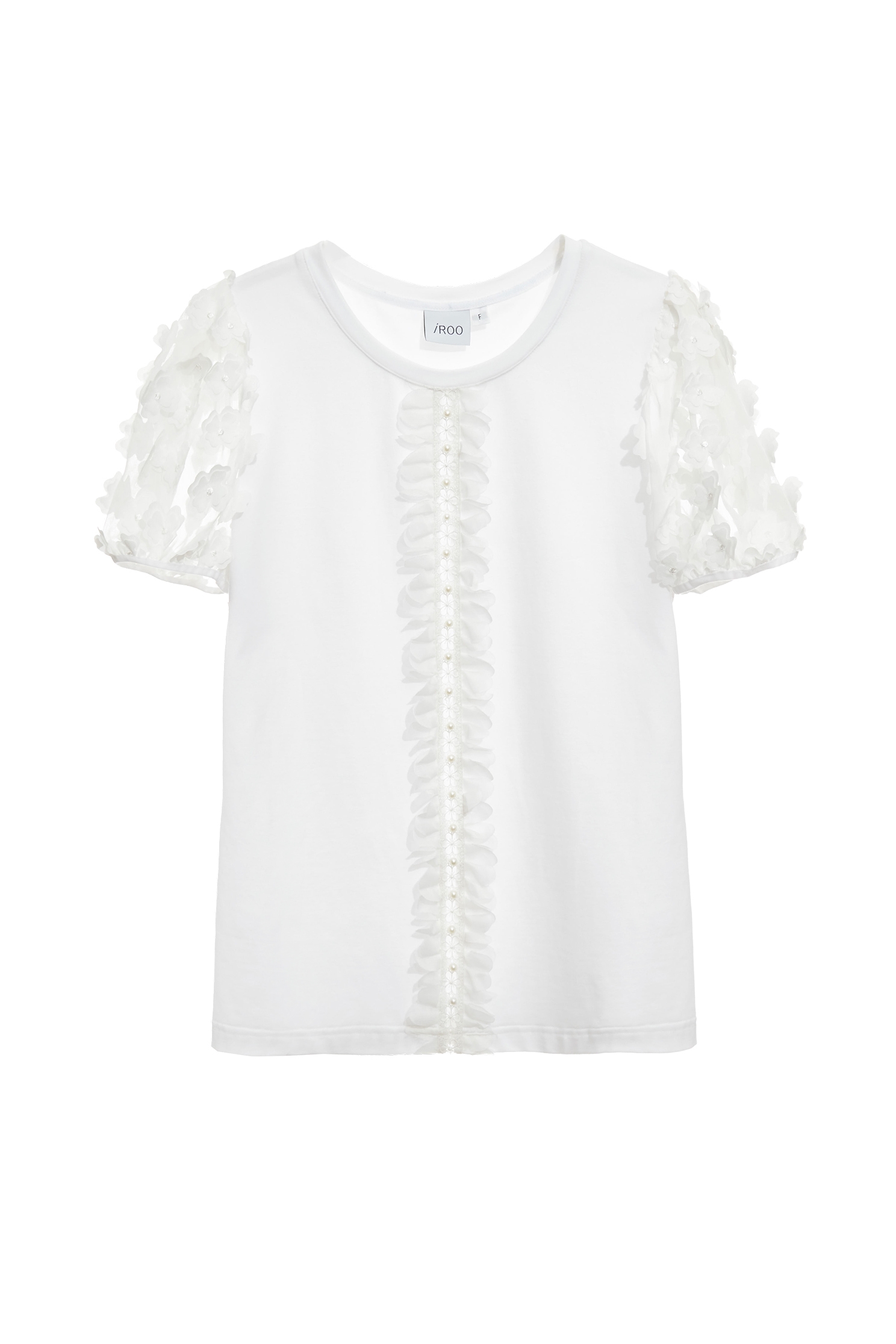 Floral Sleeve Detail TeeFloral Sleeve Detail Tee,T-shirts,Tops,Season (SS) Look,Lace