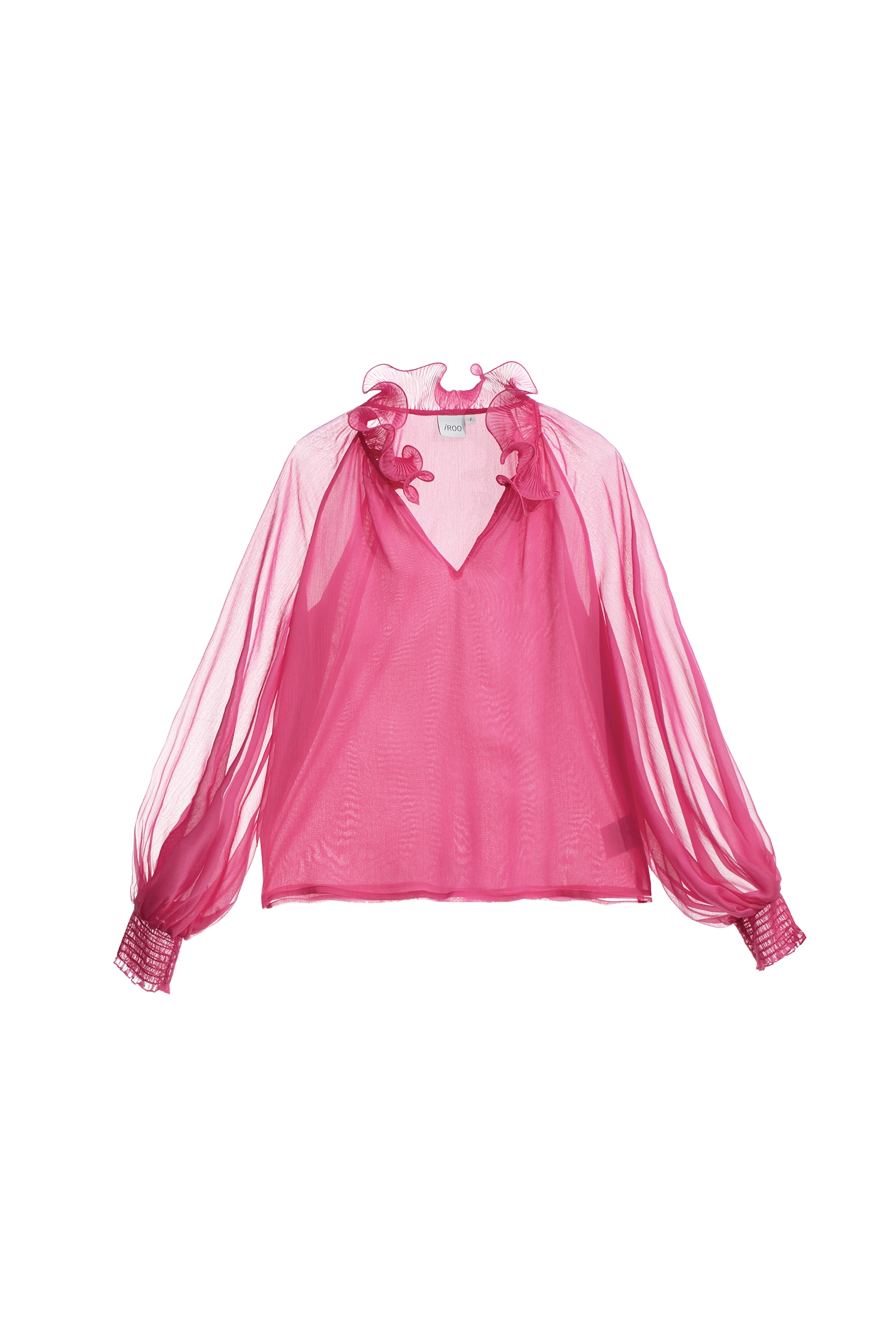 Pleated Ruffle Collar Chiffon TopPleated Ruffle Collar Chiffon Top,Tops,Season (AW) Look,Chiffon