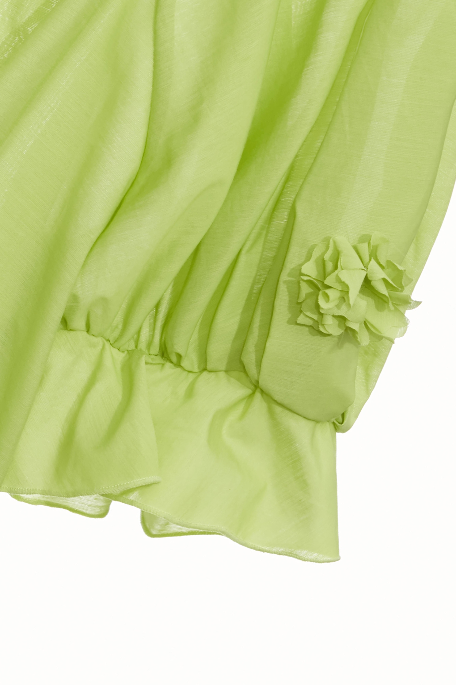3-D Floral Detail Green Top3-D Floral Detail Green Top,Tops,Season (SS) Look
