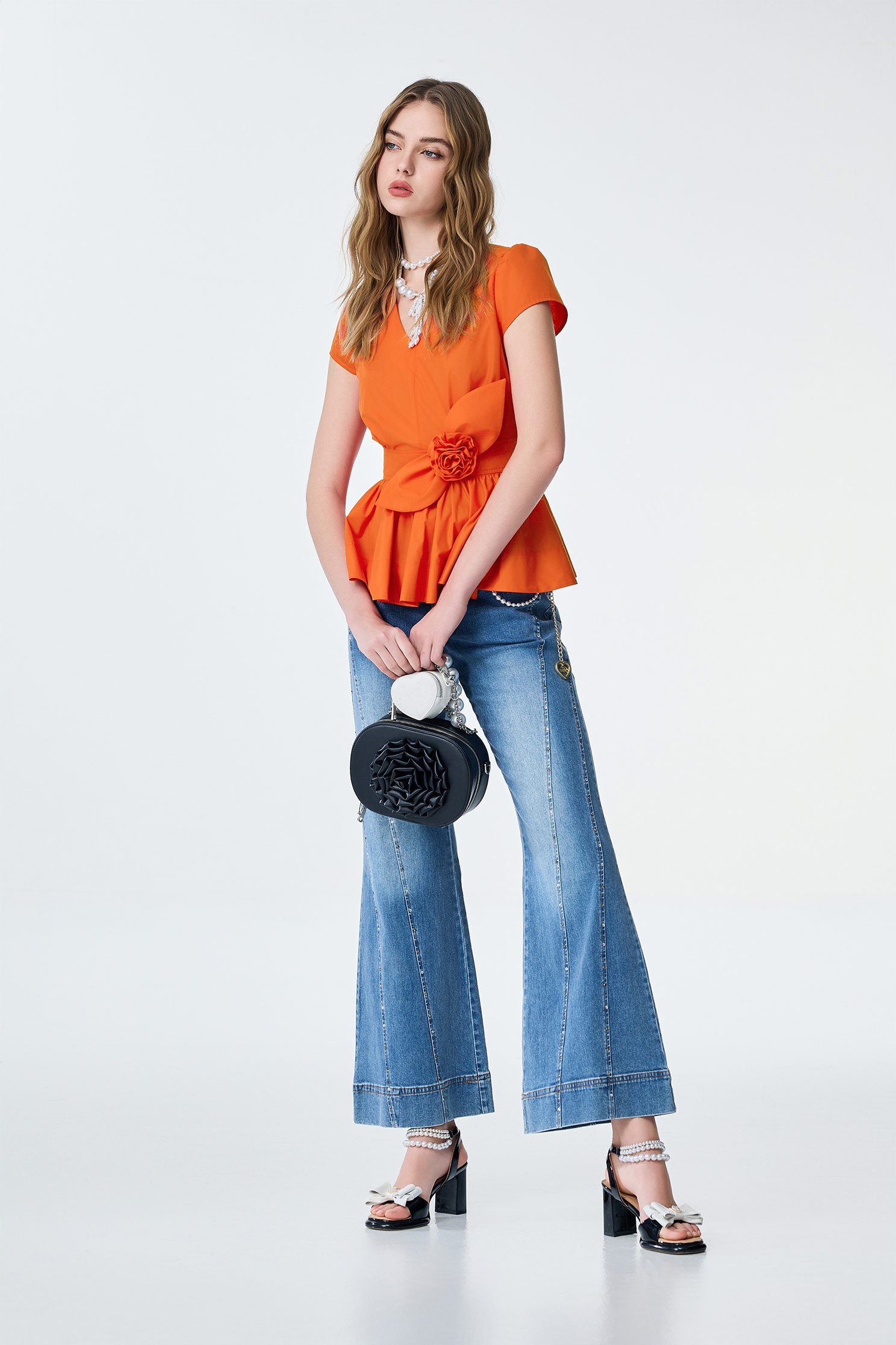 Front Bow Detail Short Sleeve TopFront Bow Detail Short Sleeve Top,Tops,Season (SS) Look