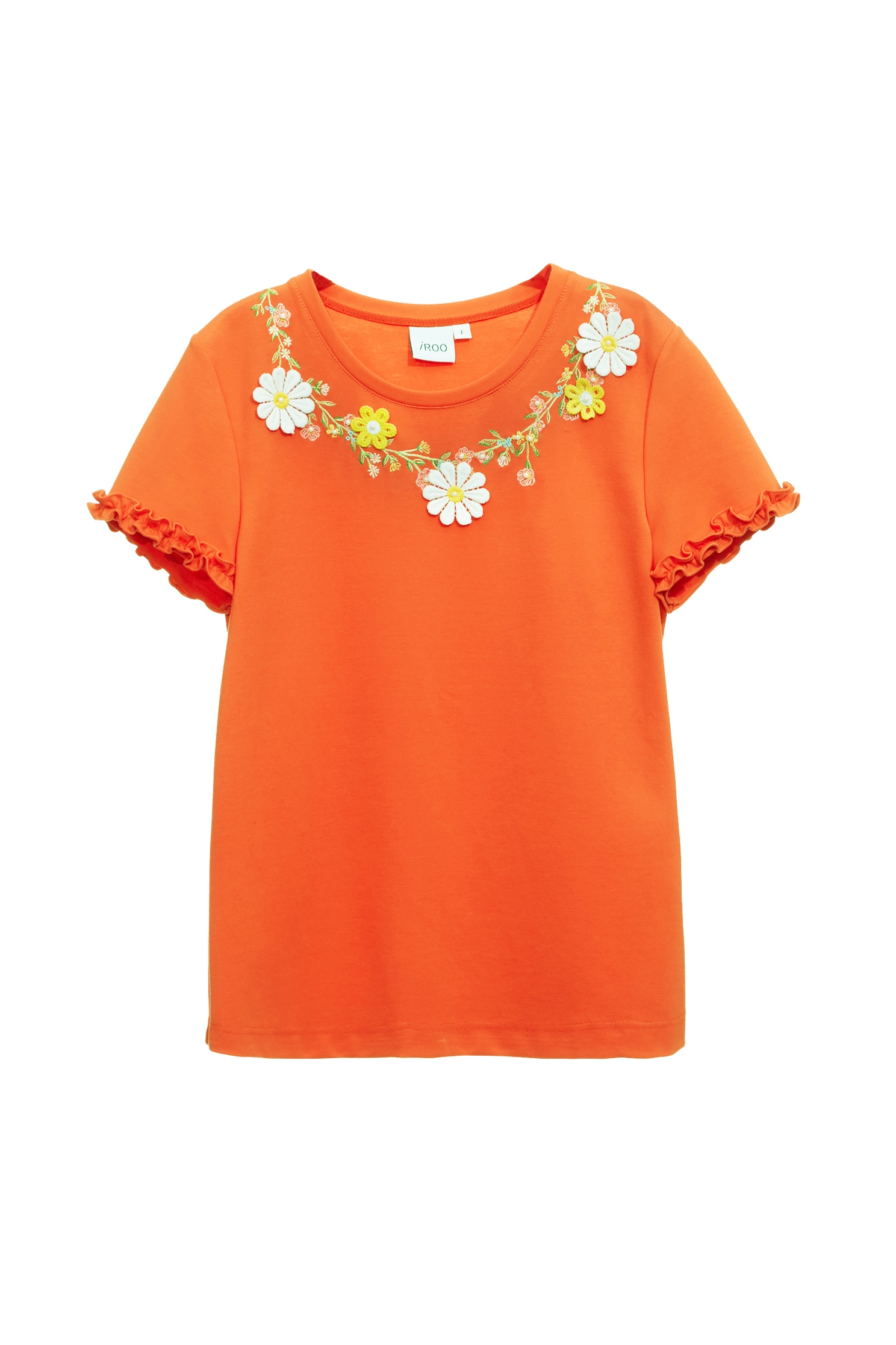 Floral Embroidery Short Sleeve TeeFloral Embroidery Short Sleeve Tee,Tops,Embroidered,Season (SS) Look,Lace