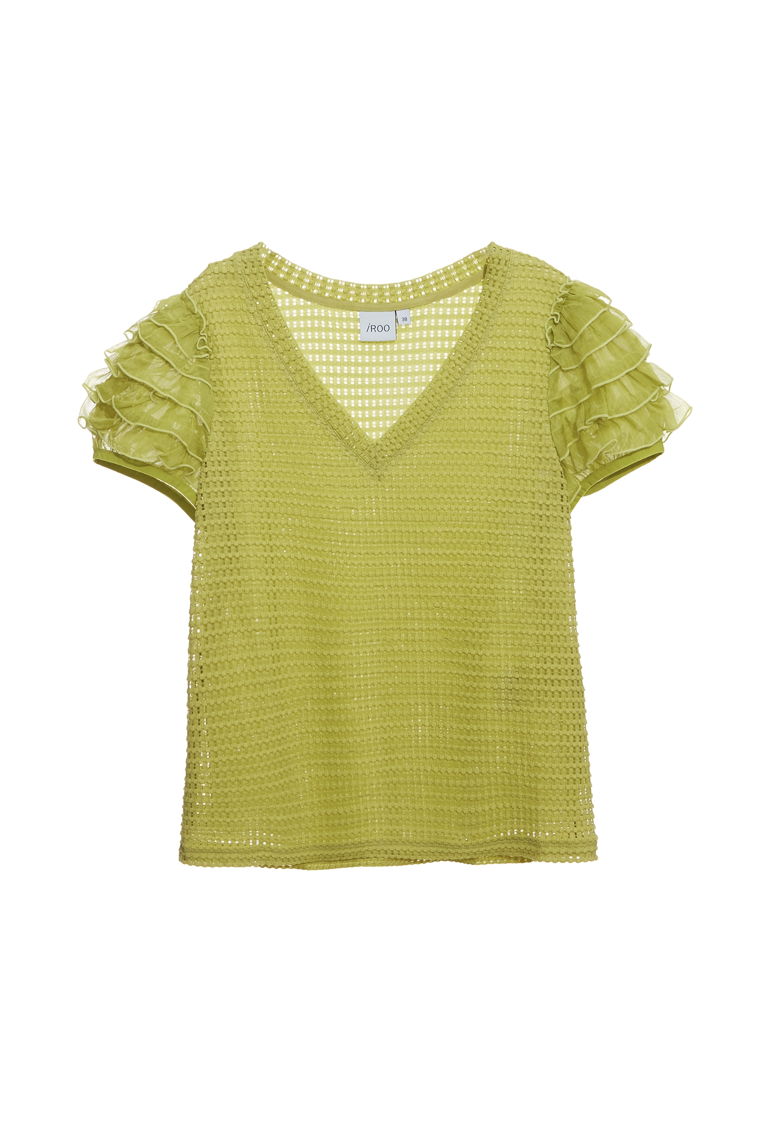 Apple Green Ruffle Sleeve TopApple Green Ruffle Sleeve Top,Tops,Season (AW) Look