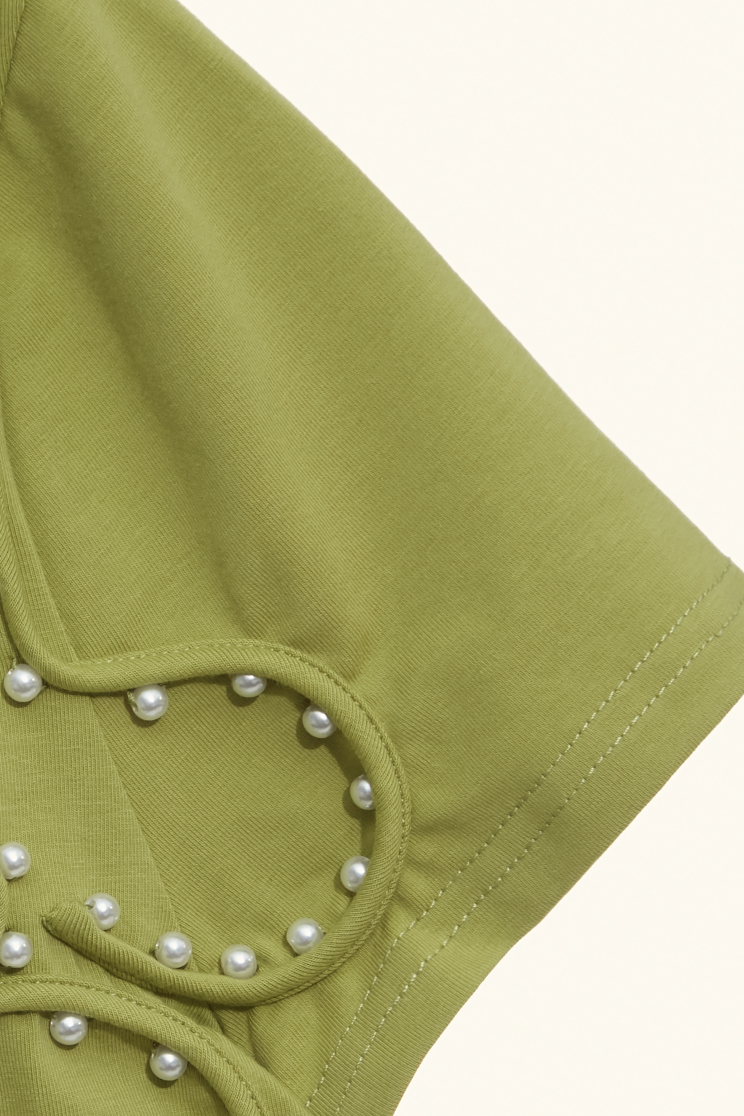 Floral Detail Apple Green TeeFloral Detail Apple Green Tee,T-shirts,Tops,pearl,Season (AW) Look