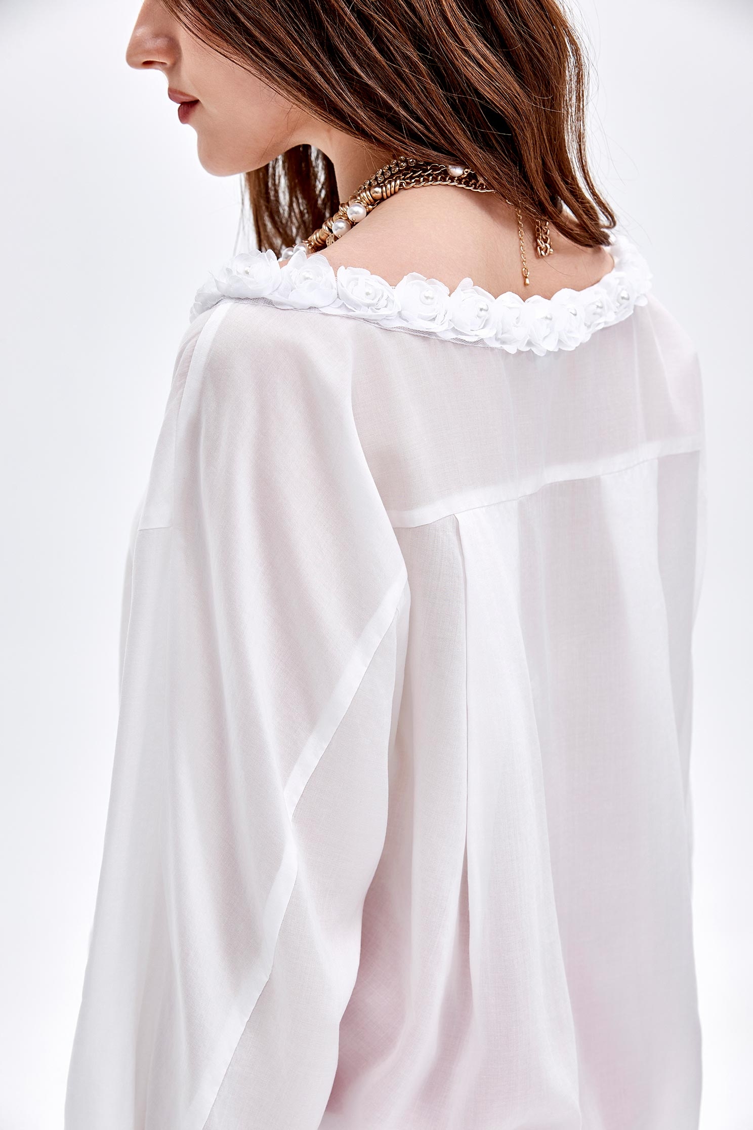 Rose Detail Neckline TopRose Detail Neckline Top,Tops,Season (AW) Look