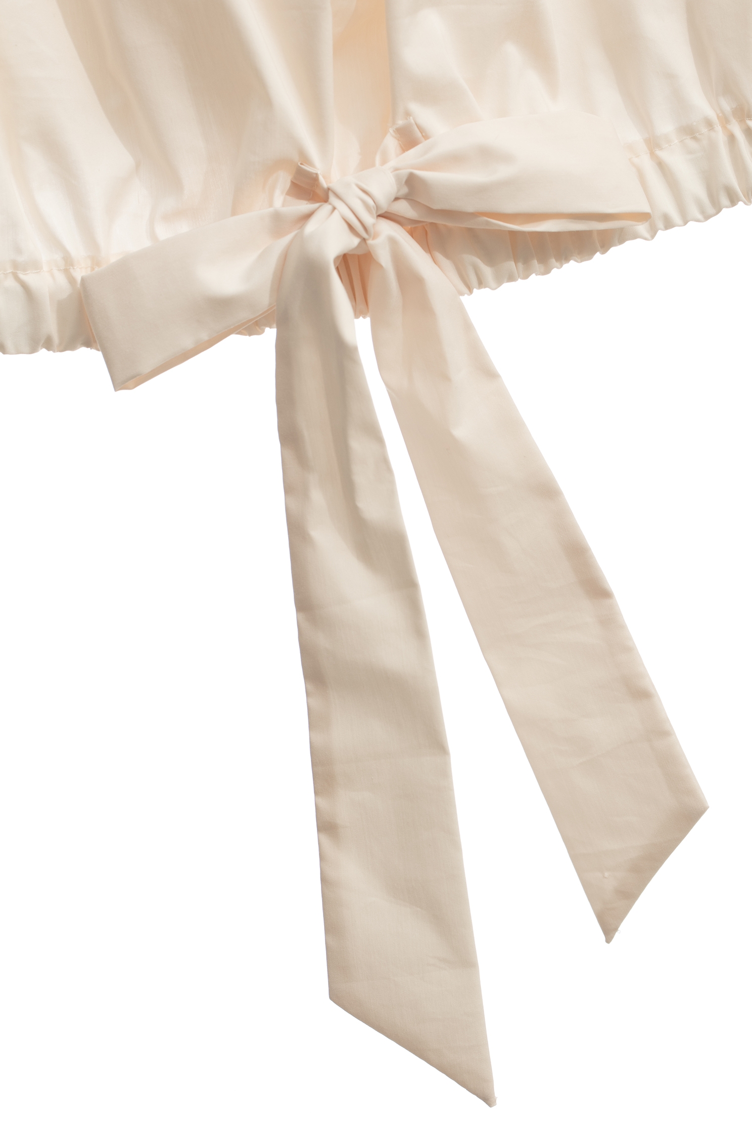 Ruched Sleeve Front Bow Cream TopRuched Sleeve Front Bow Cream Top,Tops,Season (AW) Look,bows