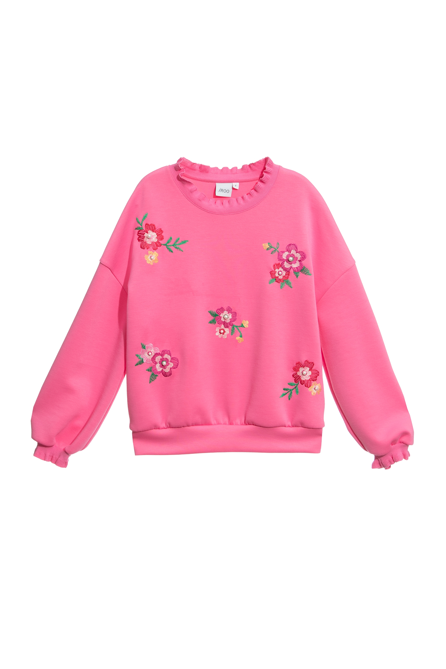 Floral Embroidery Long Sleeve Pink TopFloral Embroidery Long Sleeve Pink Top,Tops,Embroidered,pearl,Season (AW) Look,Embroidered tops