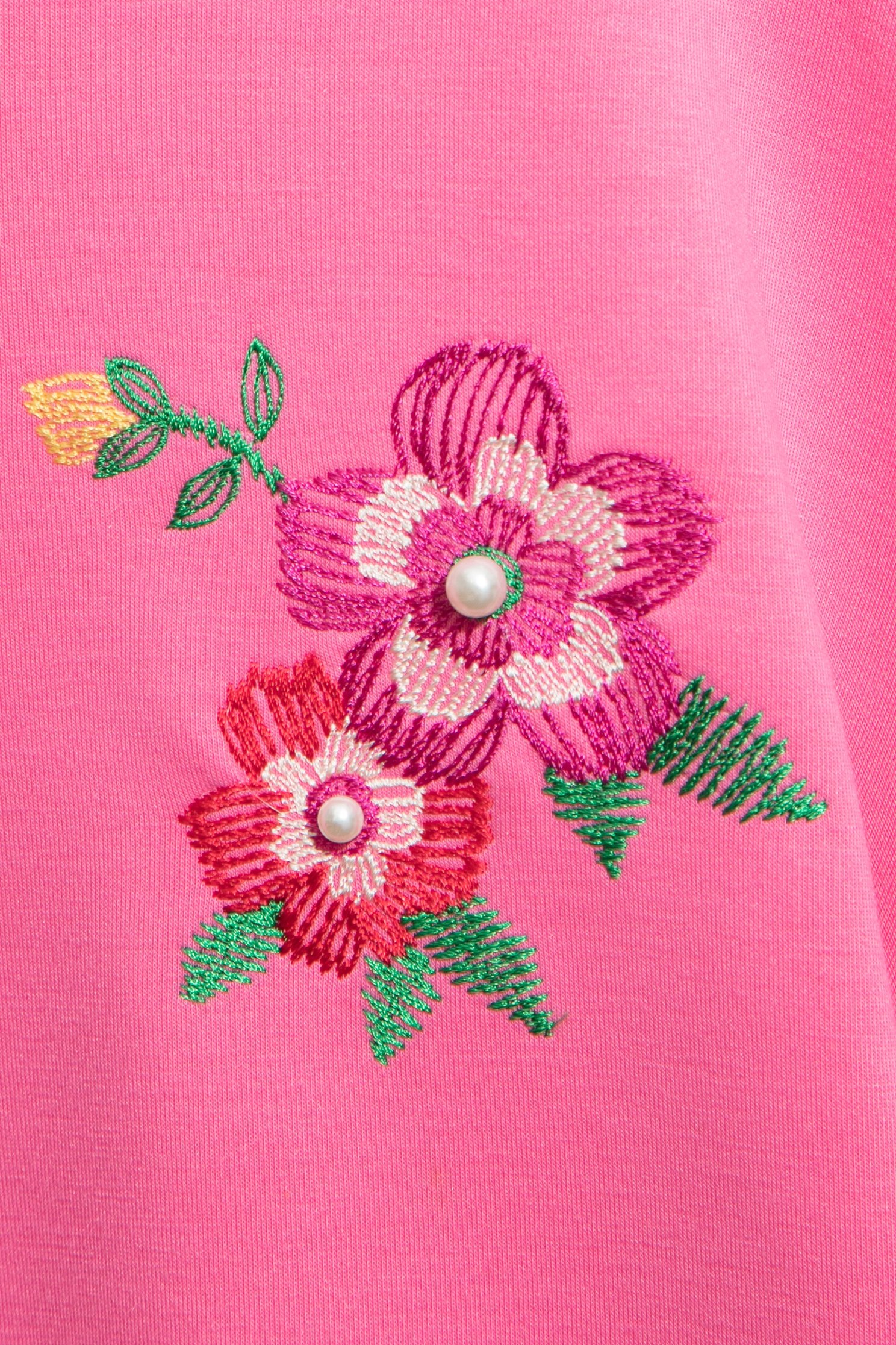 Floral Embroidery Long Sleeve Pink TopFloral Embroidery Long Sleeve Pink Top,Tops,Embroidered,pearl,Season (AW) Look,Embroidered tops