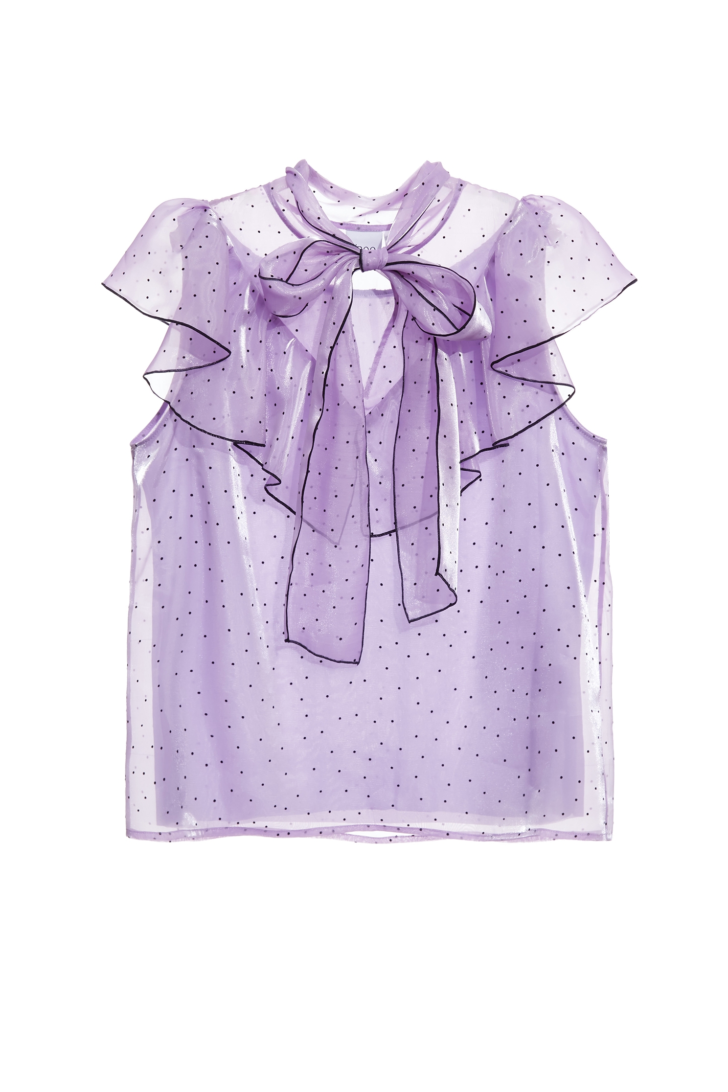 Polka Dot Ruffle Detail Purple TopPolka Dot Ruffle Detail Purple Top,Office Looks,Tops,Season (AW) Look,bows
