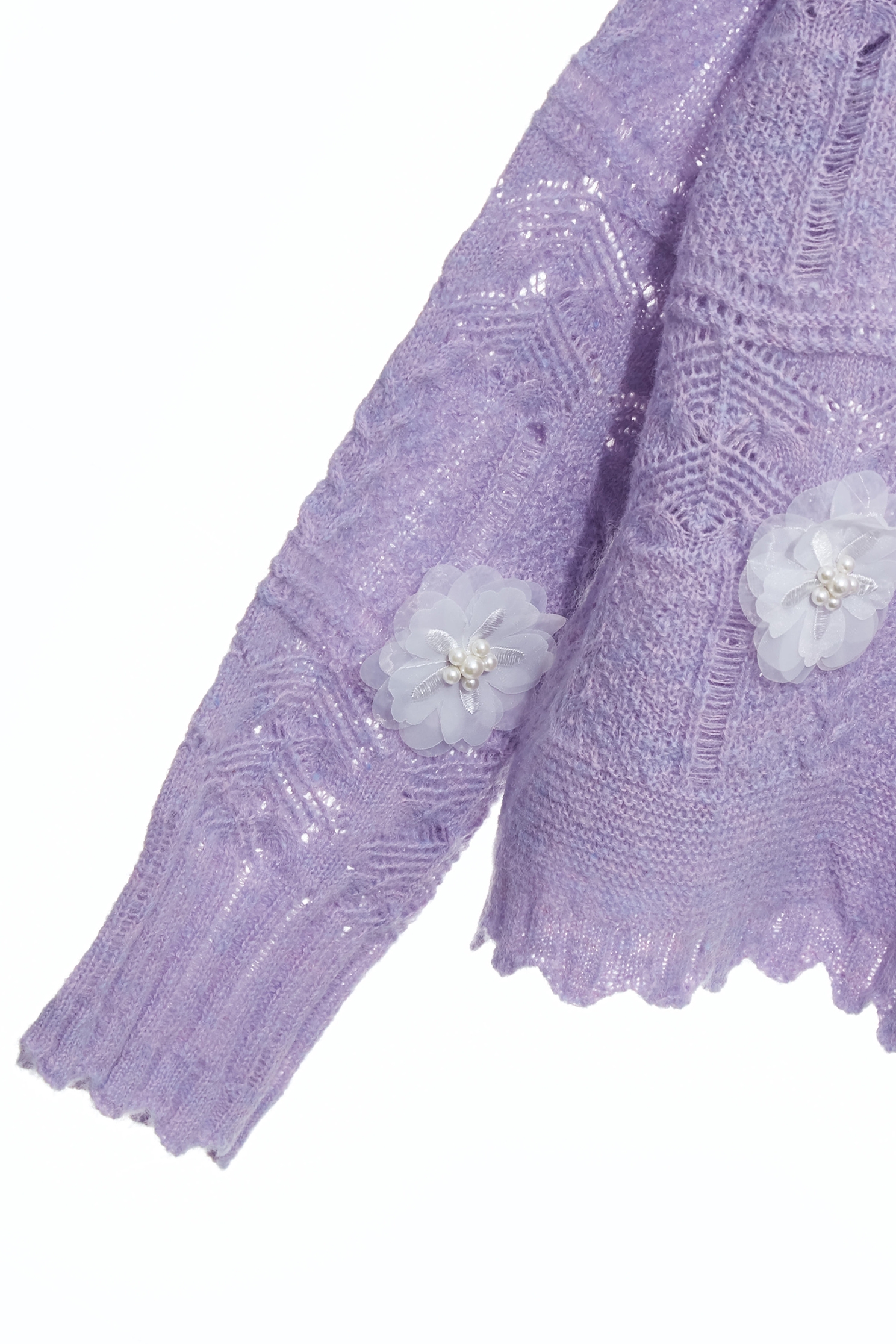 Floral Detail Purple Knit TopFloral Detail Purple Knit Top,Tops,Season (AW) Look,Valentine,blossoms,Knitted,Knitted tops,Knitted tops