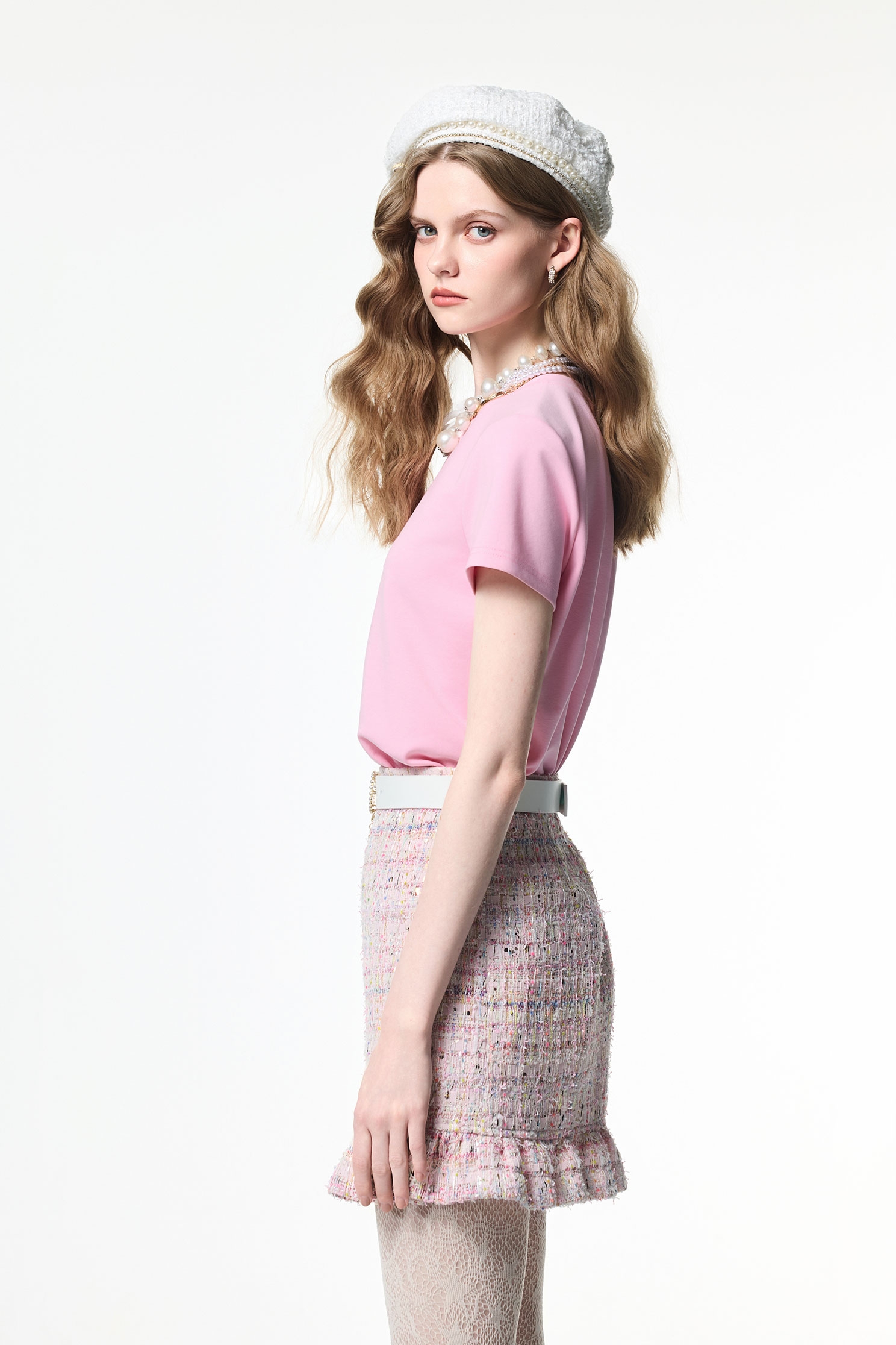 Front Graphic Pink Short Sleeve TeeFront Graphic Pink Short Sleeve Tee,T-shirts,T-shirts,Tops,pearl,Season (AW) Look,Valentine