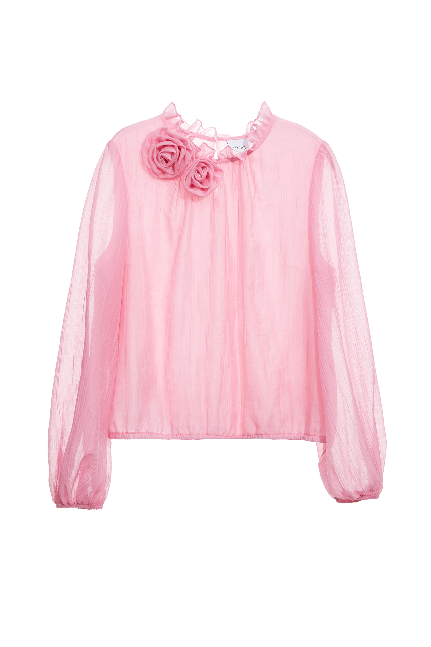 Pink Top With Rose Brooch detailPink Top With Rose Brooch detail,Office Looks,Tops,Season (AW) Look,Valentine