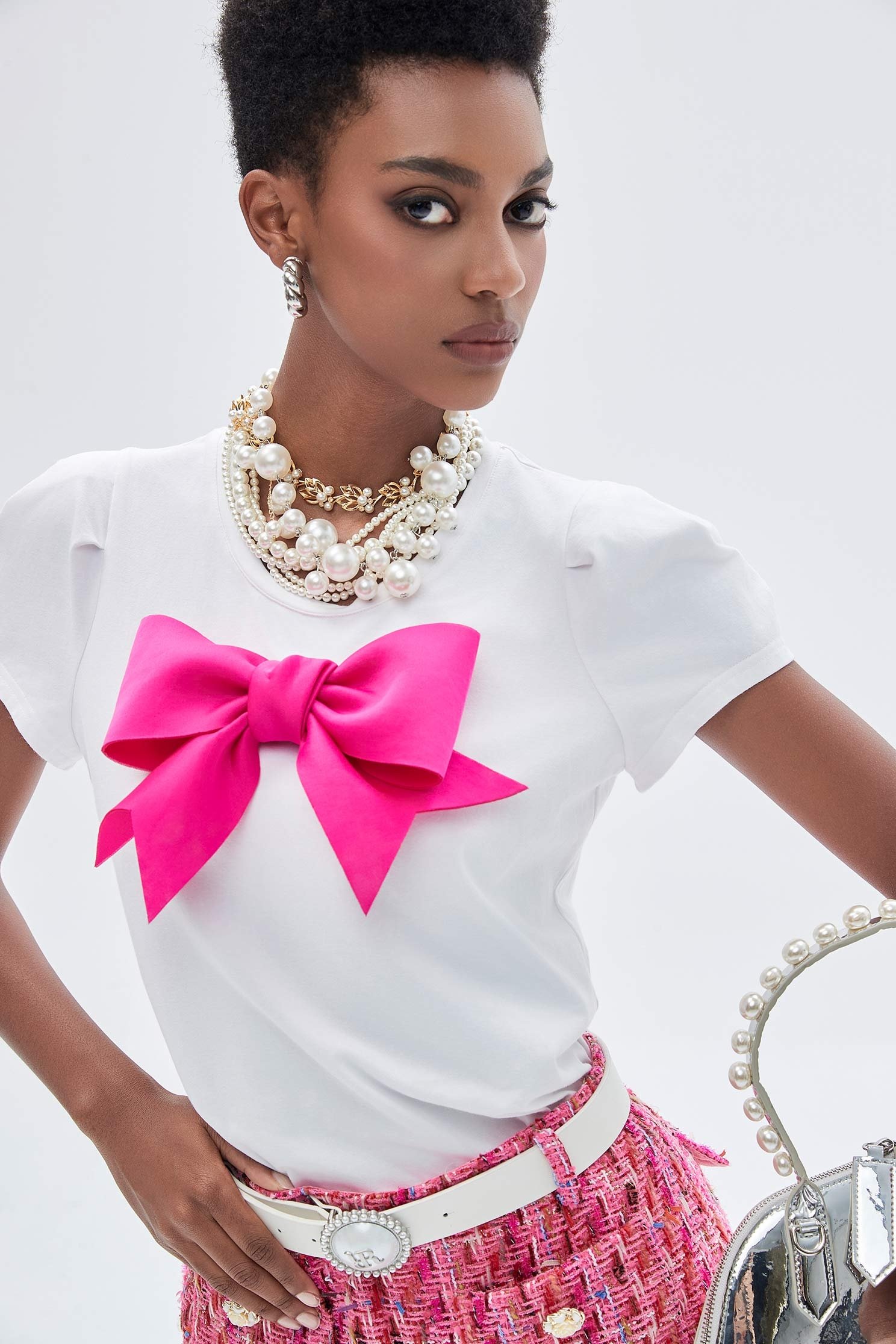 Pink Bow Short Sleeve TeePink Bow Short Sleeve Tee,T-shirts,Tops,Season (SS) Look,bows