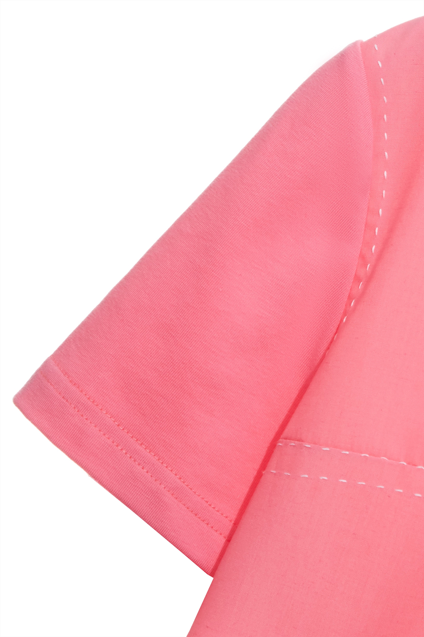 Short Sleeve Pink Tee With Navy Stitching DetailShort Sleeve Pink Tee With Navy Stitching Detail,T-shirts,Tops,Season (SS) Look,Short sleeve tops