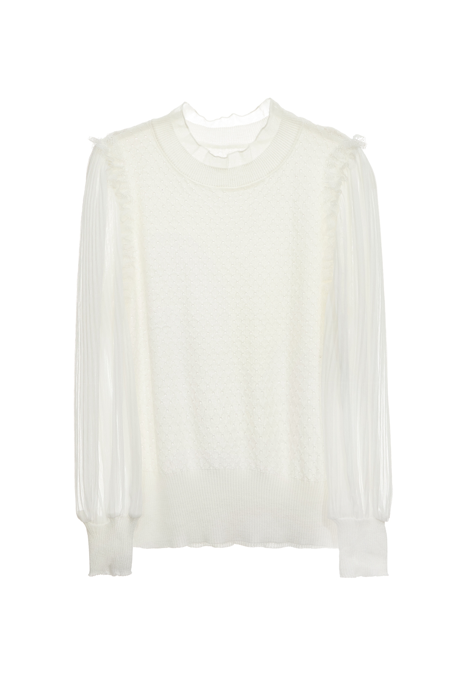 Chiffon Sleeve Knit TopChiffon Sleeve Knit Top,Tops,Season (SS) Look,Lace,Knitted,Knitted tops,Knitted tops