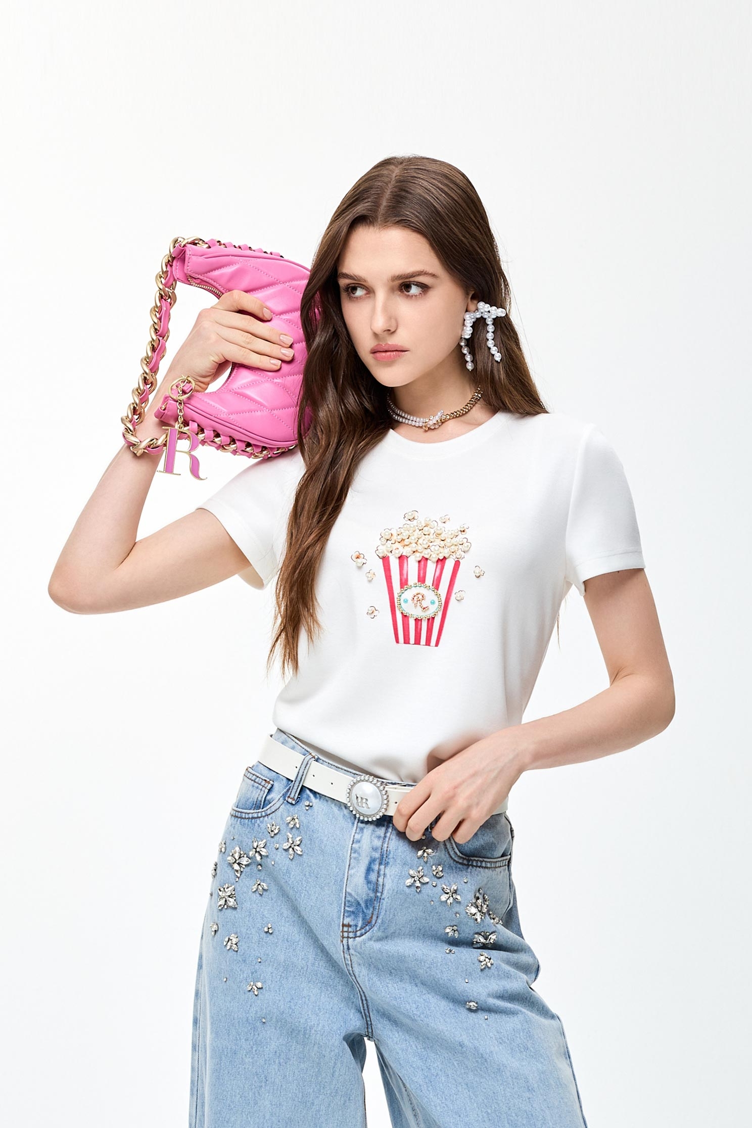 Popcorn Graphic Short Sleeve TeePopcorn Graphic Short Sleeve Tee,T-shirts,Tops,Season (SS) Look,pearl