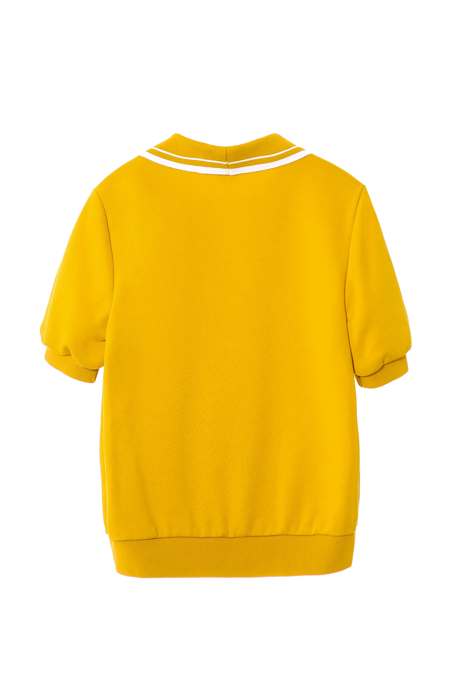 Mustard Collar Short Sleeve TeeLapel short-sleeved sweatshirt,Tops,Season (AW) Look,Sweaters