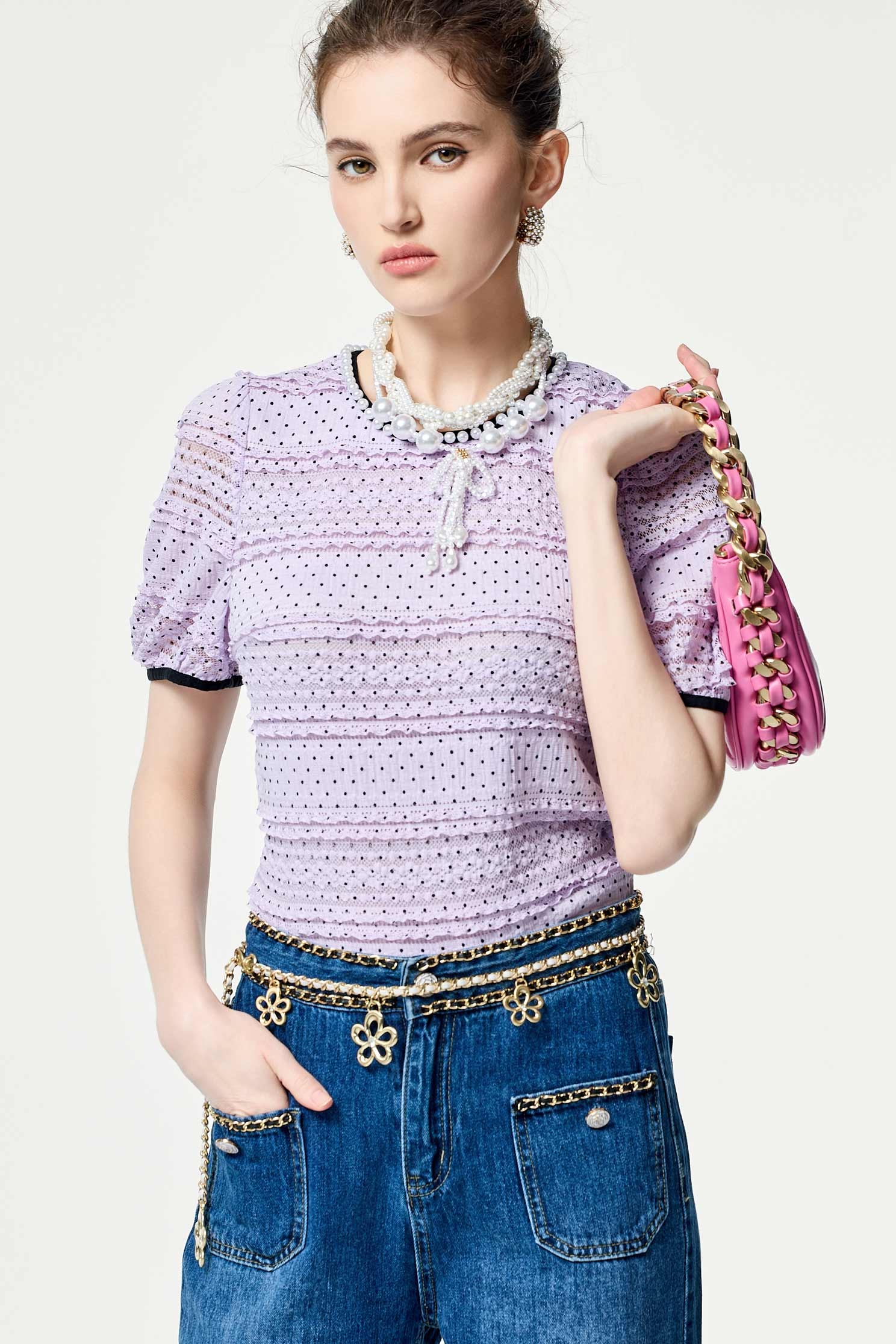 Leather Braided Floral Chain BeltLeather Braided Floral Chain Belt,Season (SS) Look