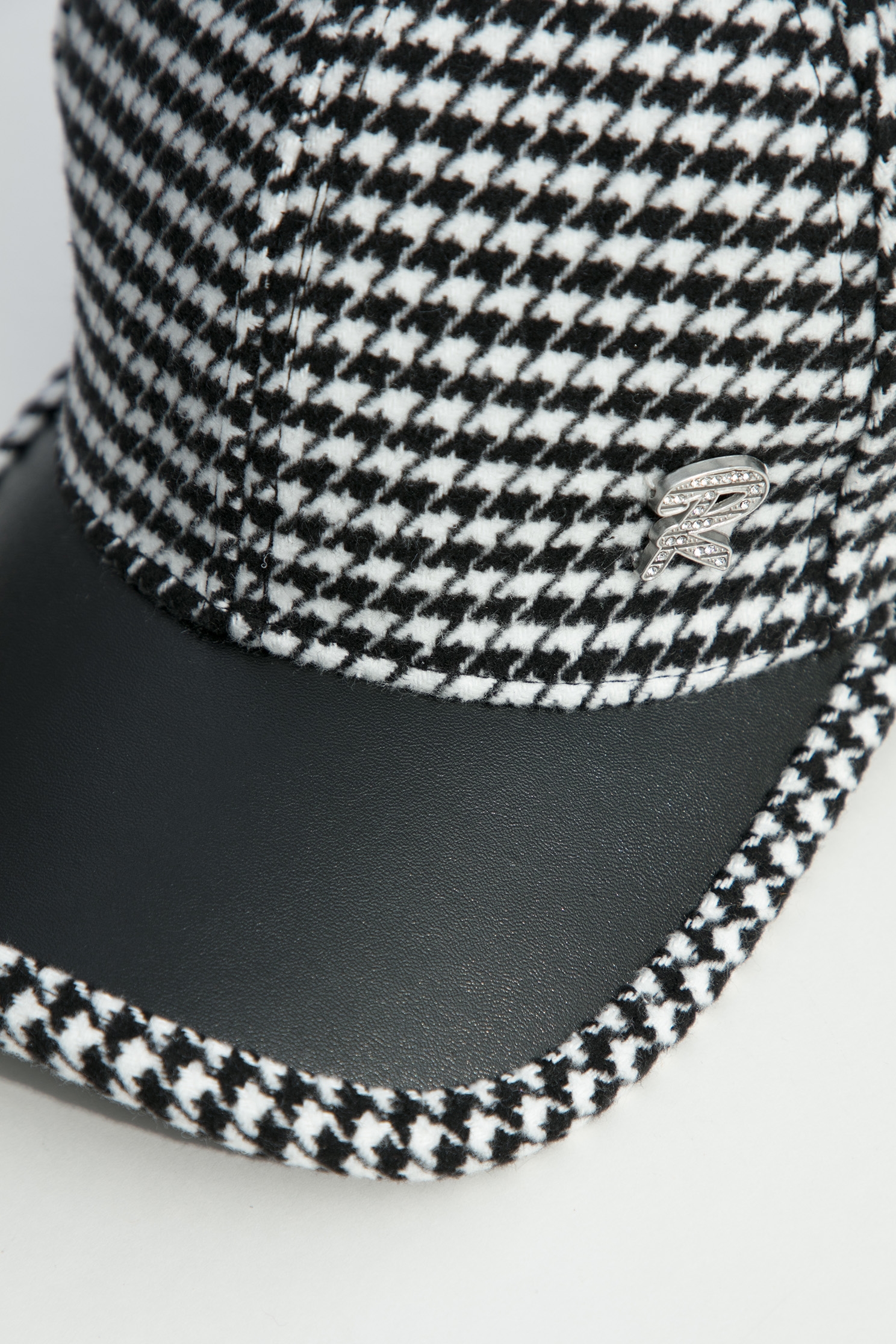 Houndstooth Print Baseball CapHoundstooth Print Baseball Cap,Hats,Plaid,Season (AW) Look