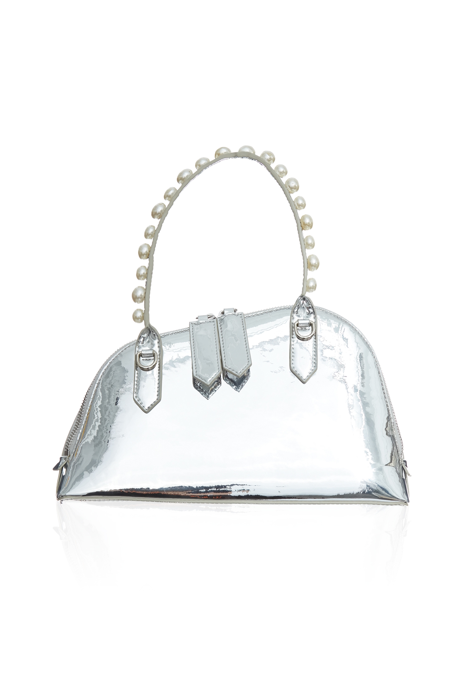 Sleak Pearl Applique HandbagMirror Finish Handbag,cocktaildresses,pearl,Evening dresses,Season (AW) Look