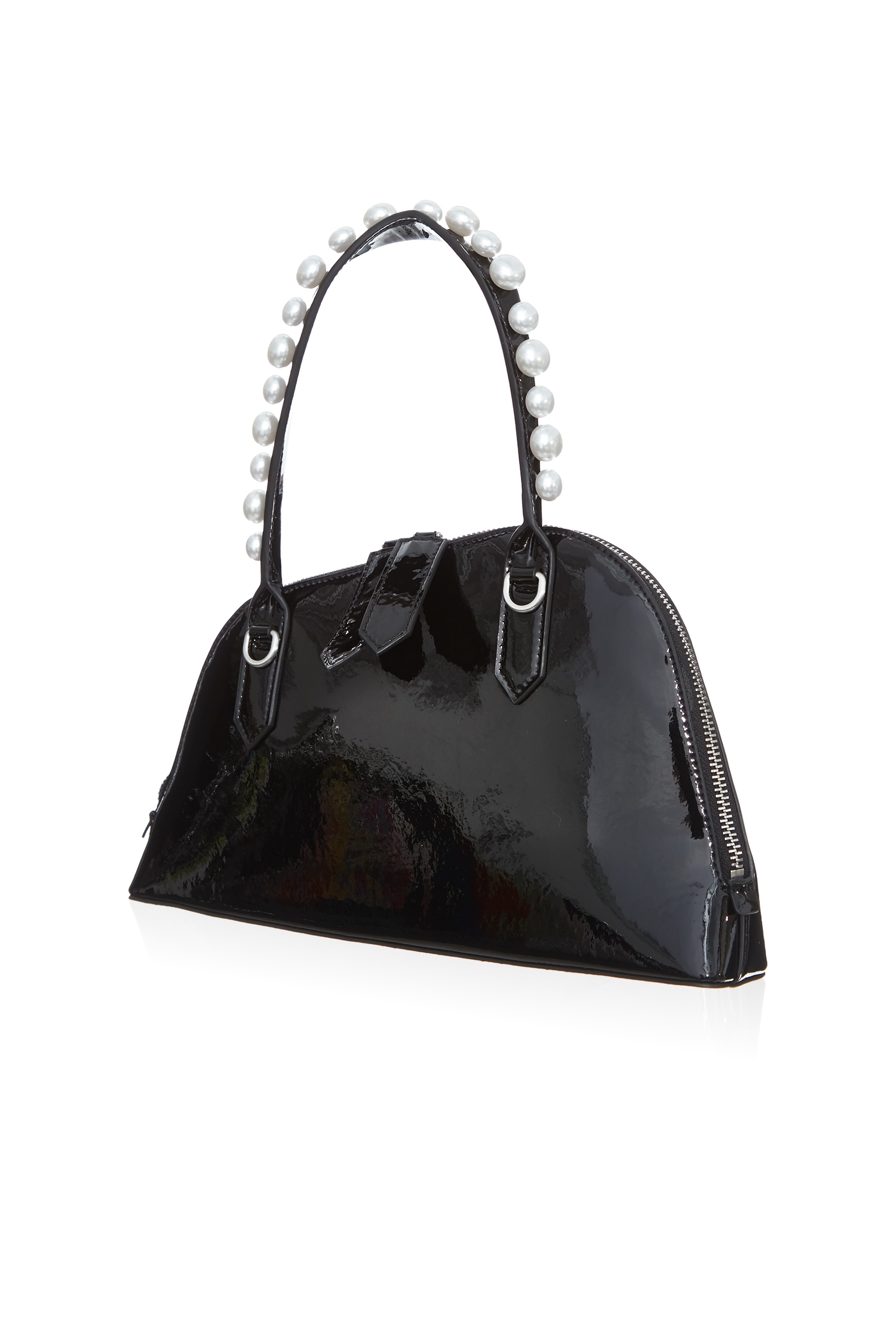 Sleak Pearl Applique HandbagMirror Finish Handbag,cocktaildresses,pearl,Evening dresses,Season (AW) Look