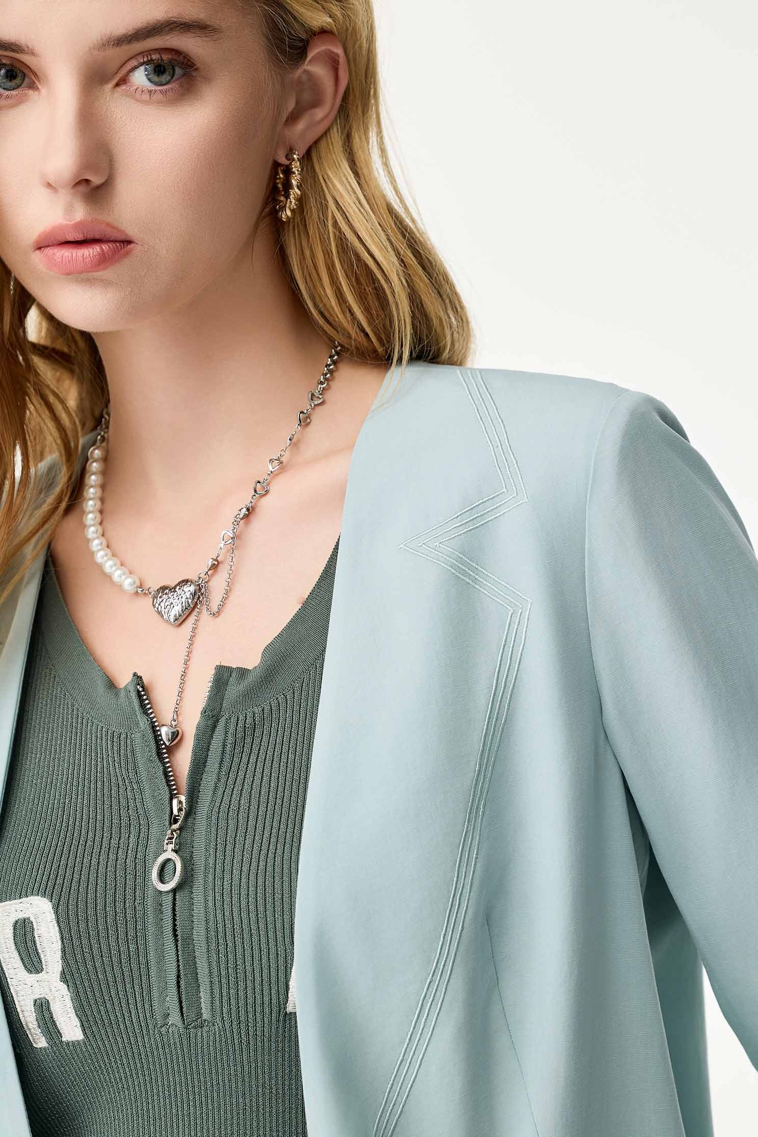 Heart Pendant Pearl NecklaceHeart Pendant Pearl Necklace,Season (SS) Look,pearl,Necklaces