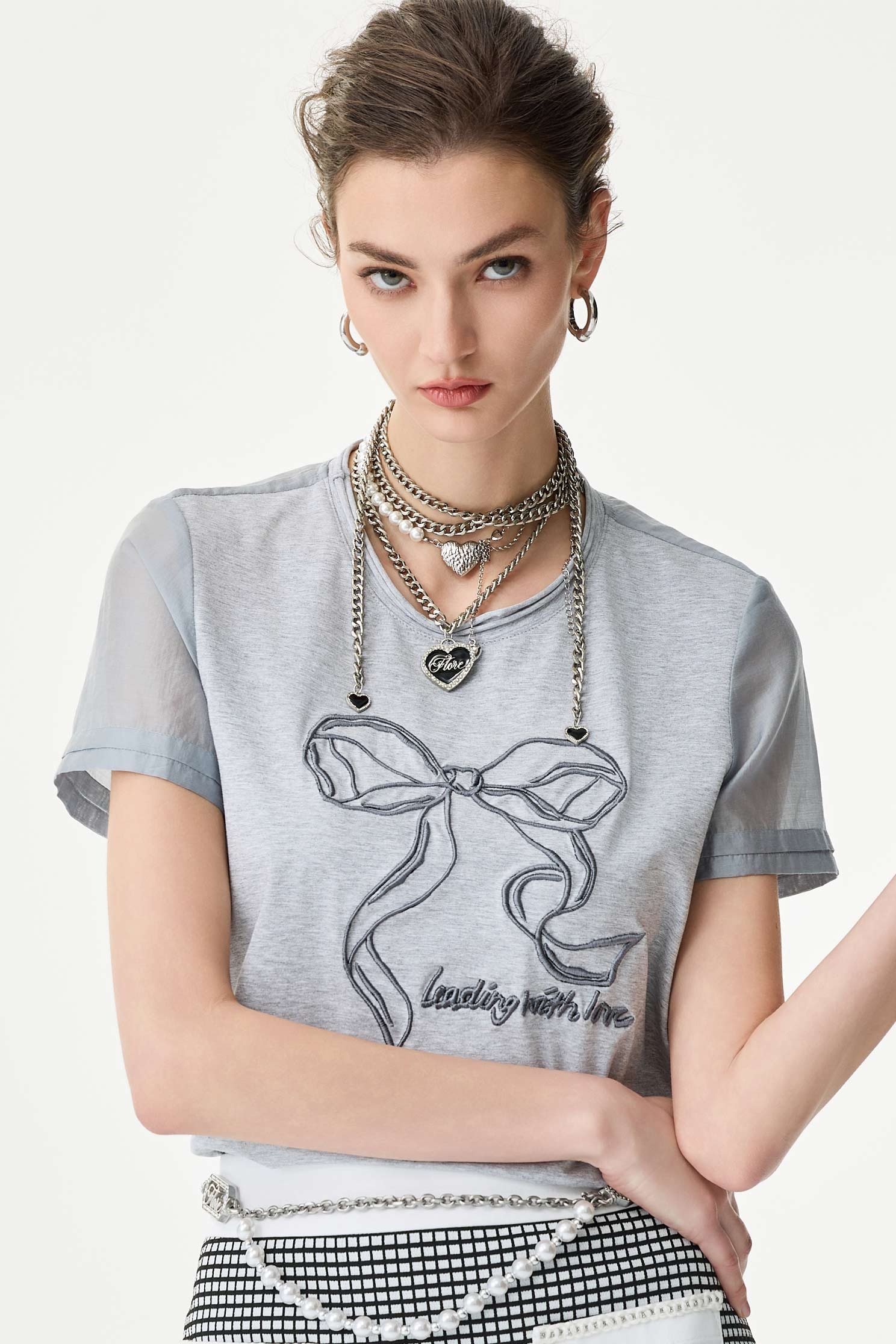 Heart Pendant Pearl NecklaceHeart Pendant Pearl Necklace,Season (SS) Look,pearl,Necklaces
