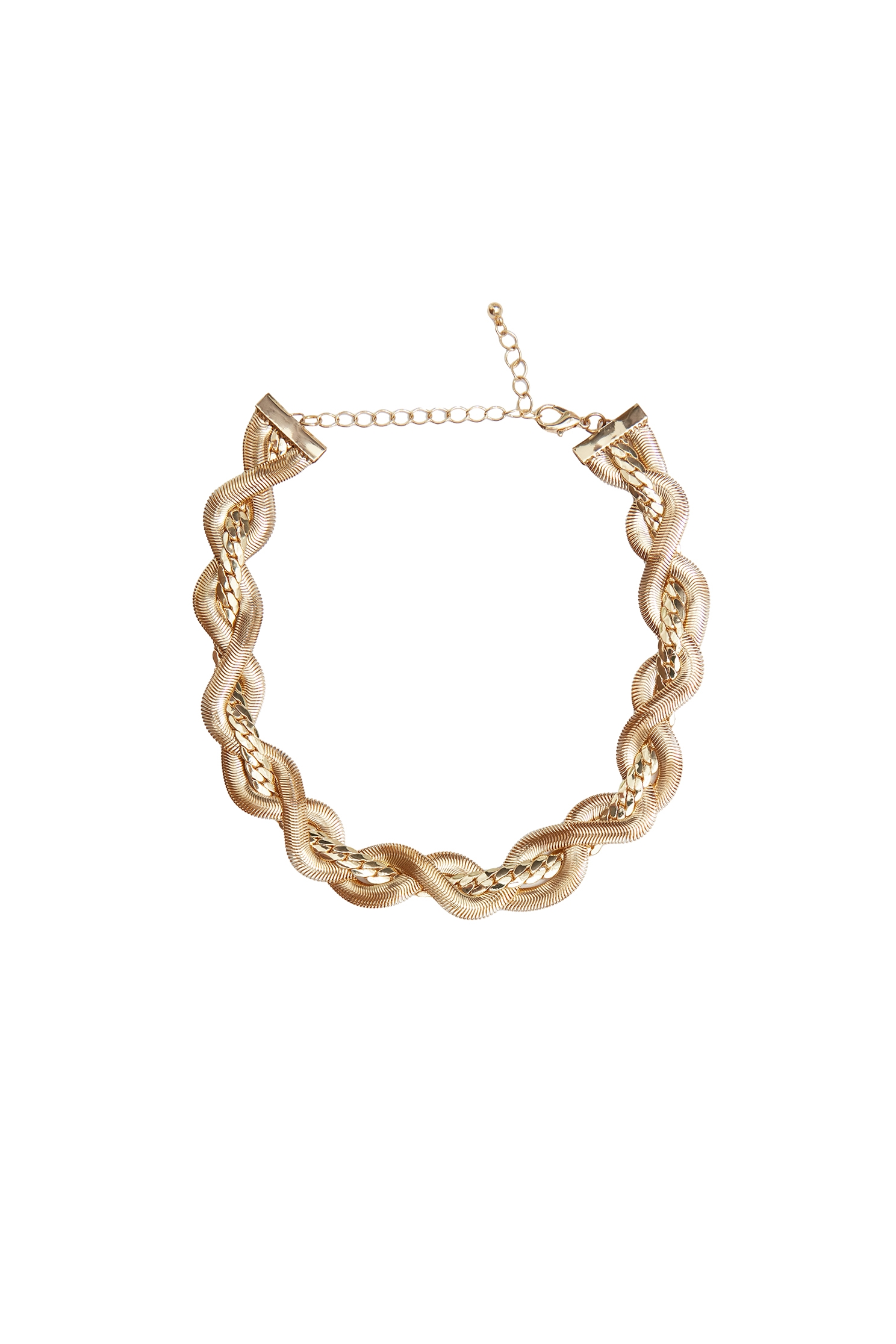 Braided Gold Chain NecklaceBraided Gold Chain Necklace,Season (SS) Look,Necklaces