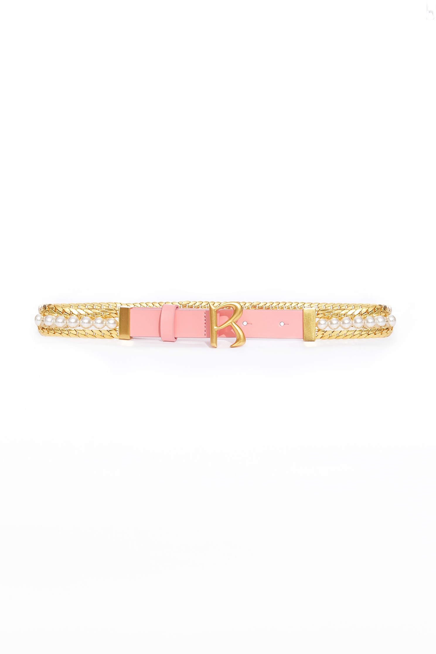 Black Pearl Chain BeltPearl leather belt with letter ''R'',Season (SS) Look,pearl,Belts,Belts,Lucky Red