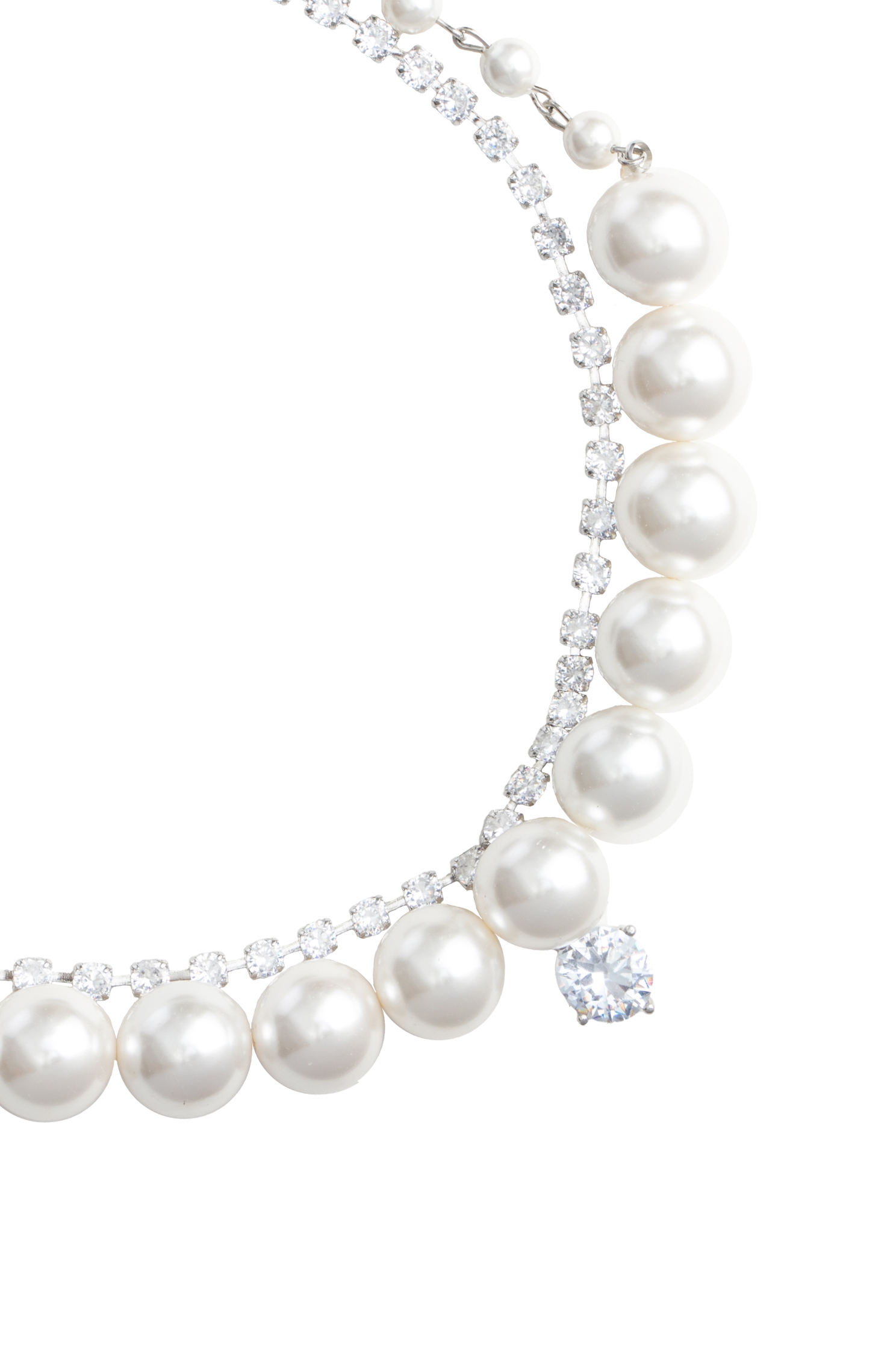 Double Layer Pearl With Diamonte NecklaceDouble Layer Pearl With Diamonte Necklace,pearl,Season (AW) Look,Necklaces