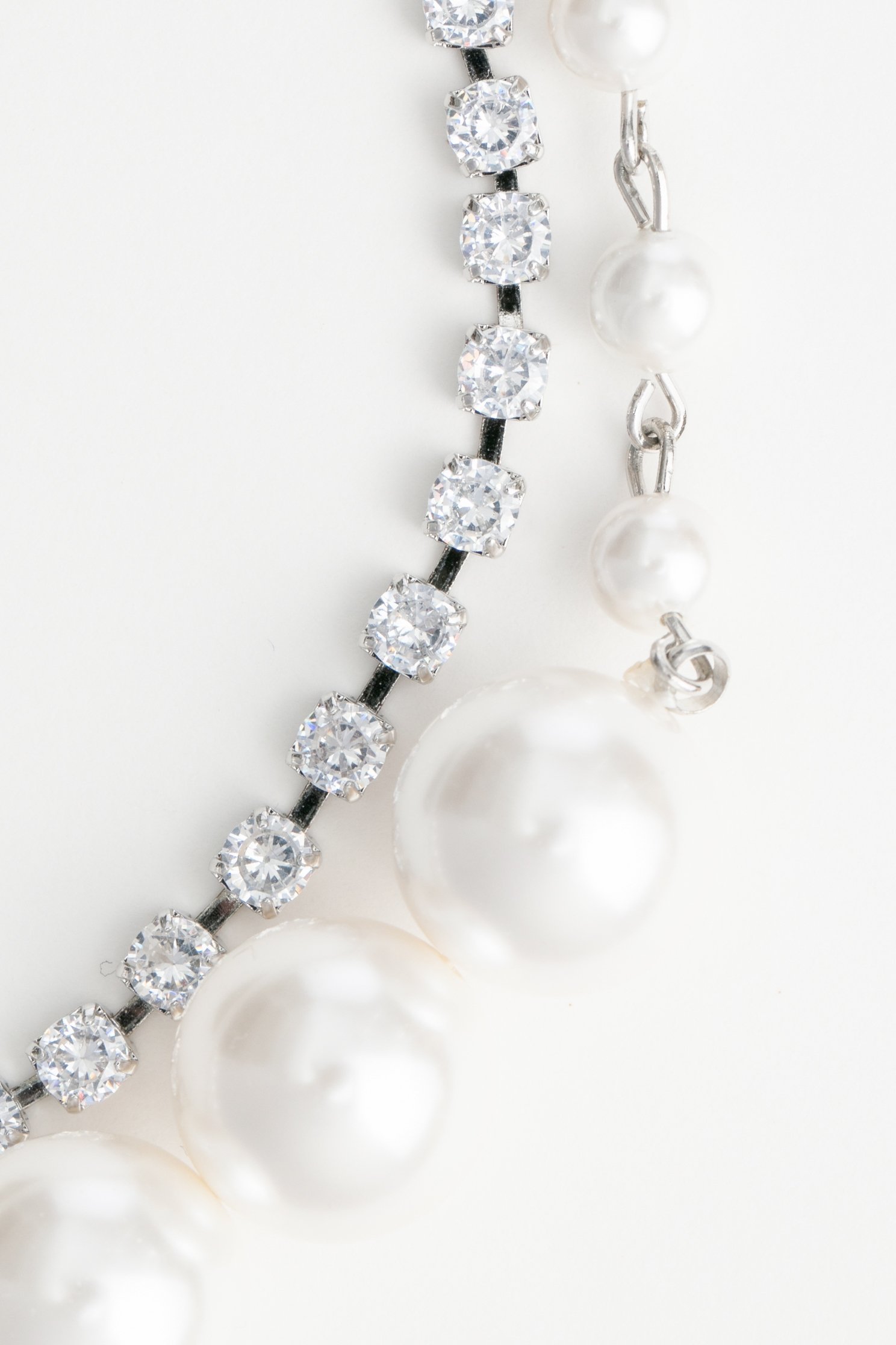 Double Layer Pearl With Diamonte NecklaceDouble Layer Pearl With Diamonte Necklace,pearl,Season (AW) Look,Necklaces