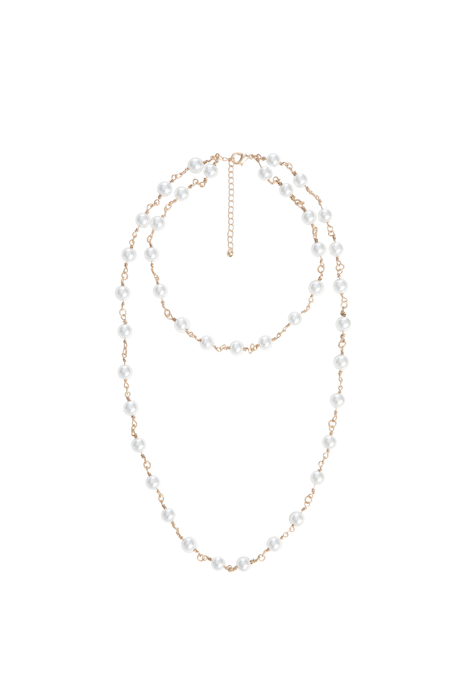 Double Layer Pearl Long NecklaceDouble Layer Pearl Long Necklace,pearl,Season (AW) Look,Necklaces