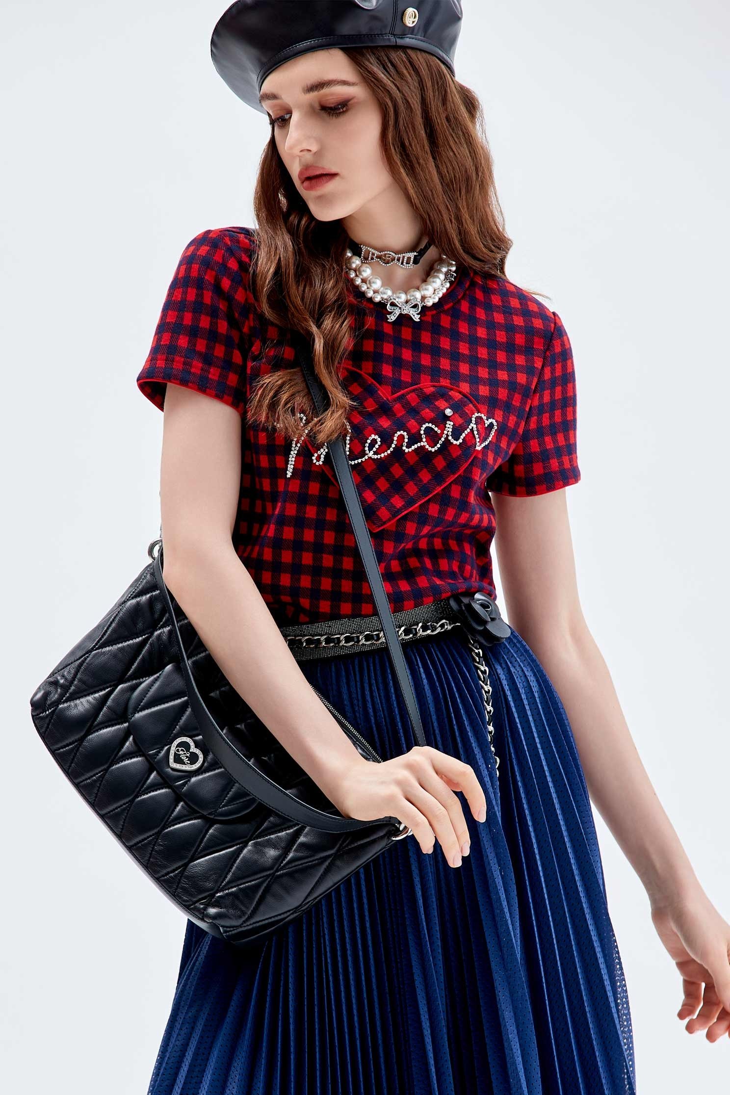 Classic Quilted Leather BagClassic Quilted Leather Bag,Plaid,Season (AW) Look