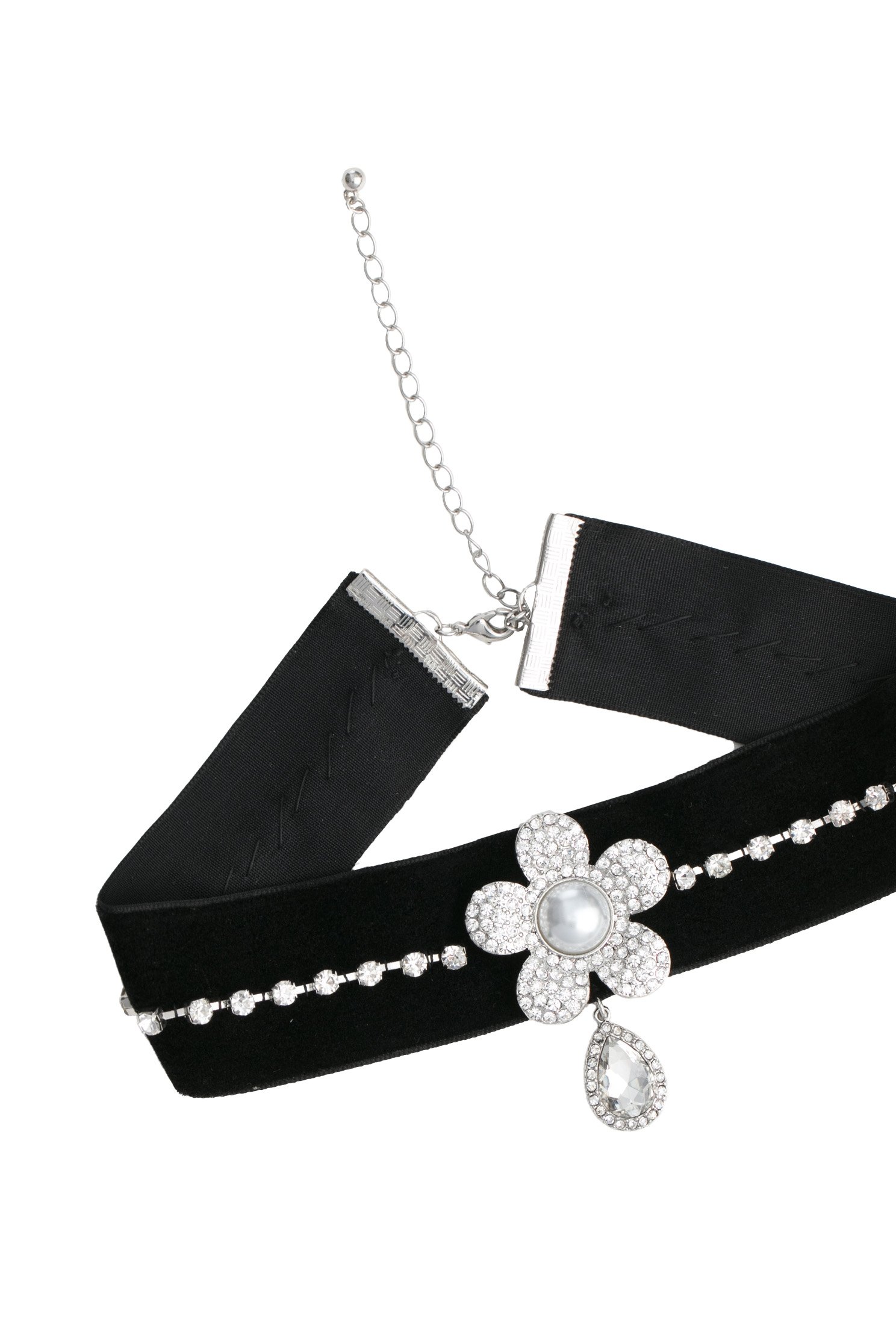 Diamonte Necklace With Floral PendantDiamonte Necklace With Floral Pendant,cocktaildresses,Evening dresses,Season (AW) Look,Necklaces,Accessories