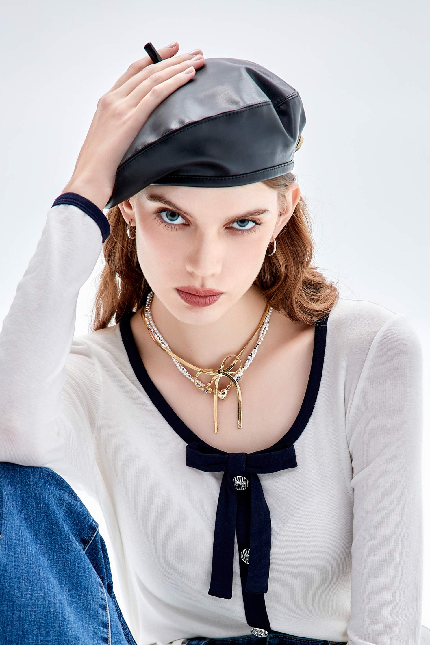 Front Bow Detail NecklaceFront Bow Detail Necklace,T-shirts,Denim,Jeans,Season (AW) Look,bows,Necklaces