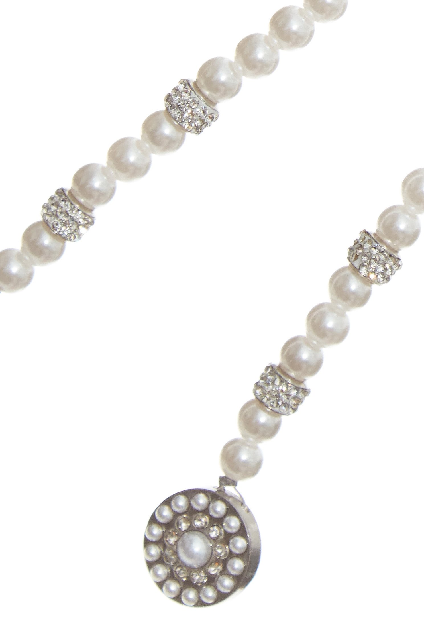 Long Pearl Necklace With Rhinestone DetailLong Pearl Necklace With Rhinestone Detail,pearl,Season (AW) Look