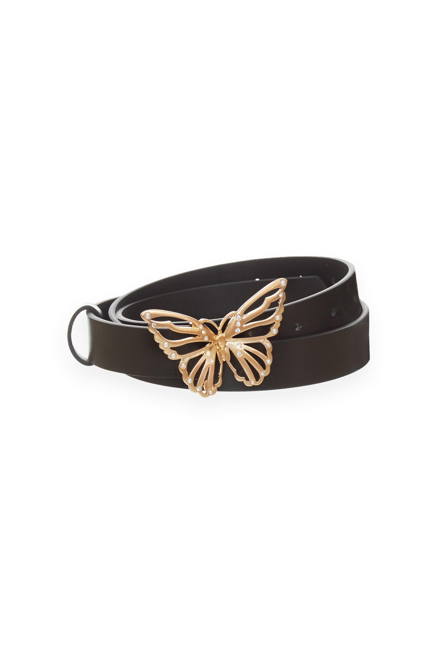 Classic Butterfly Buckle Leather BeltClassic Butterfly Buckle Leather Belt,pearl,Season (AW) Look,Belts