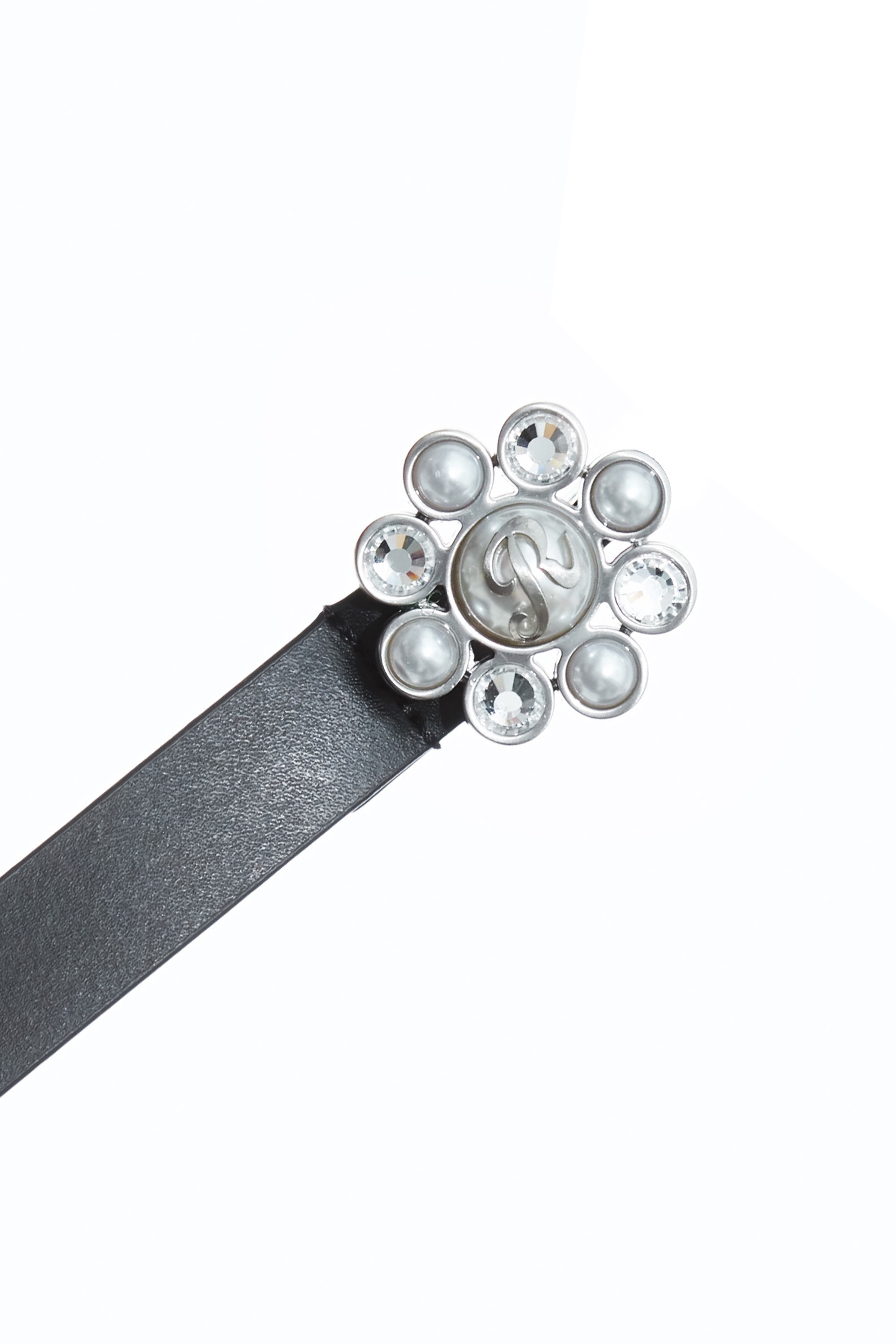 Floral Leather BeltFloral Leather Belt,pearl,Belts,Leather,Season (AW) Look