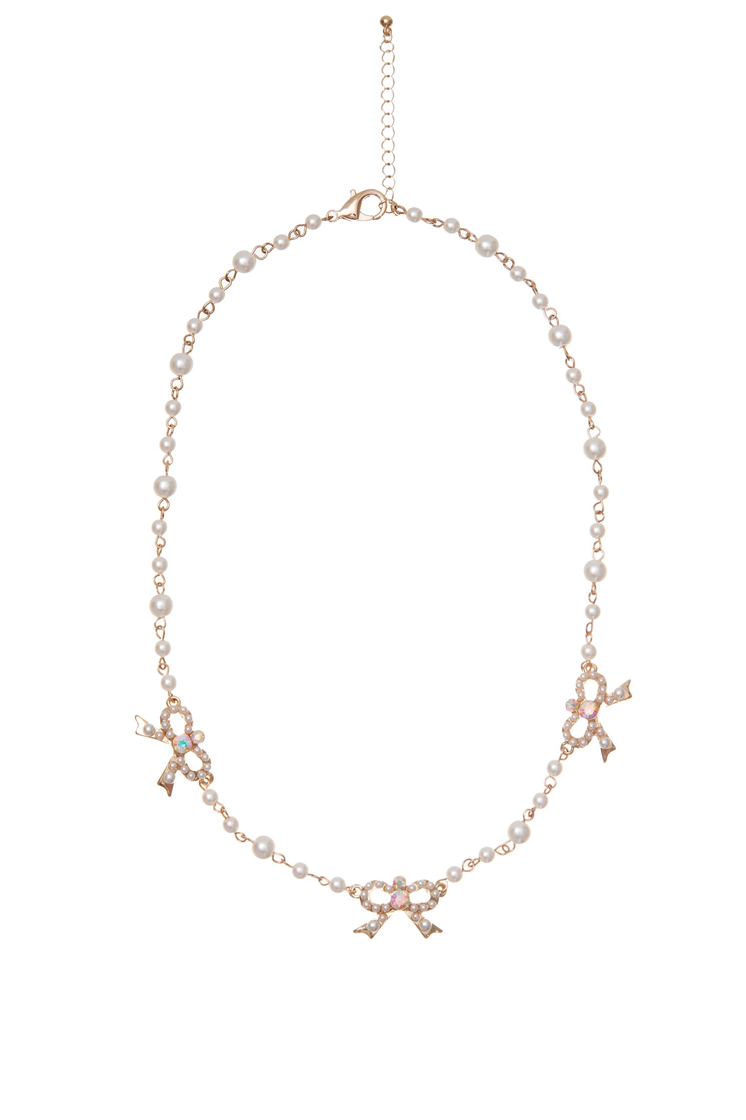 Bow Pendant Pearl NecklaceBow Pendant Pearl Necklace,Dresses,pearl,Season (AW) Look,Lace,bows,Necklaces