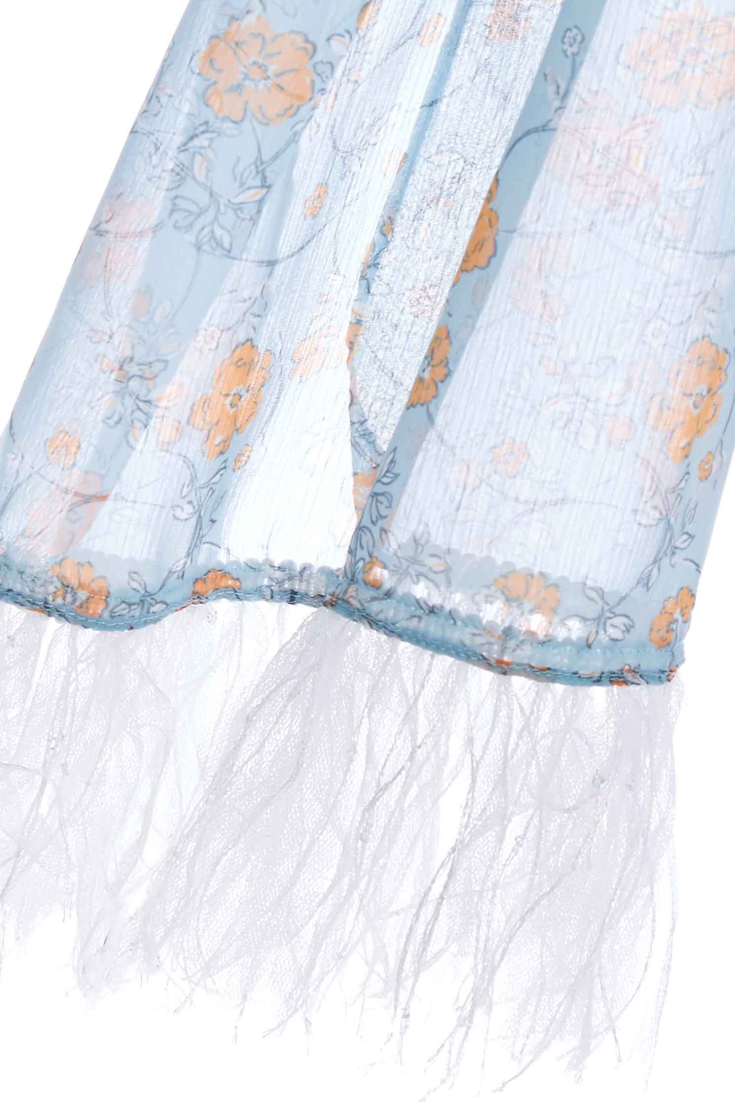 Floral Print ScarfRomantic pastoral style scarf,mothergift,Season (AW) Look,Mesh fabric,Chiffon