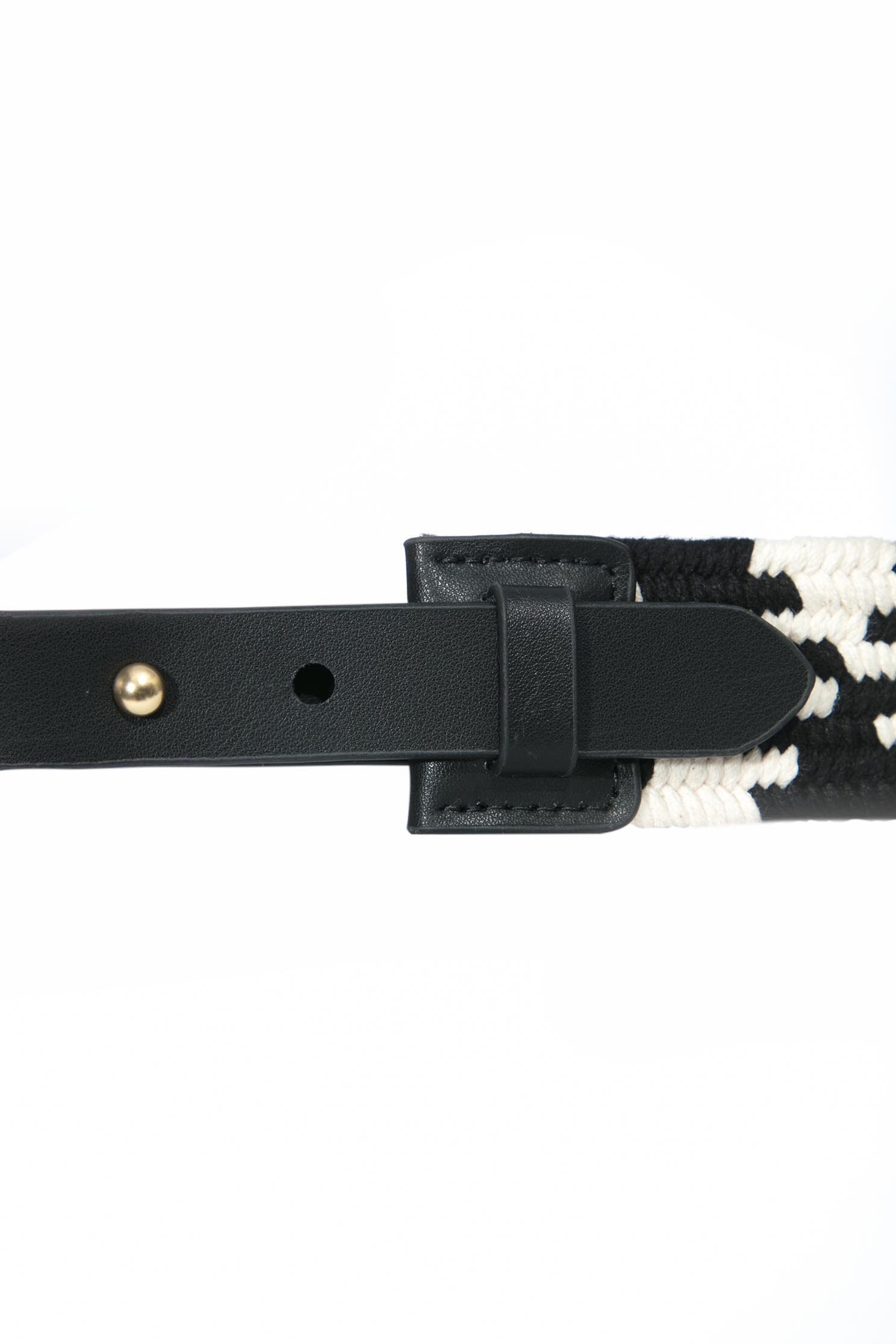 Black White Contrast Logo BeltBlack and white woven wide belt with rhinestones double R design,Season (SS) Look,Belts