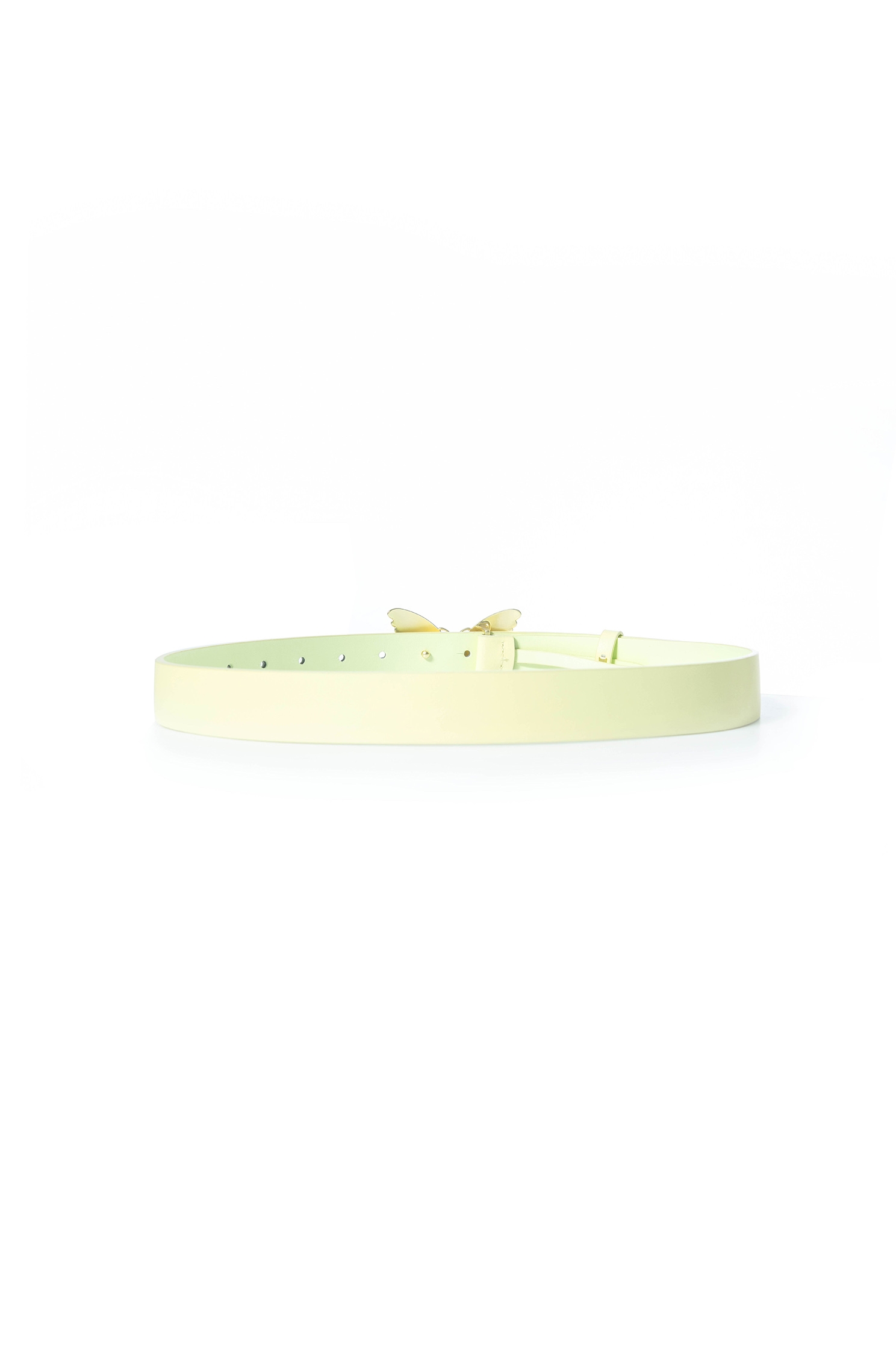 Butterfly Buckle Khaki Leather BeltClassic leather belt with pearl and butterfly design,Season (SS) Look,pearl,Belts,Belts