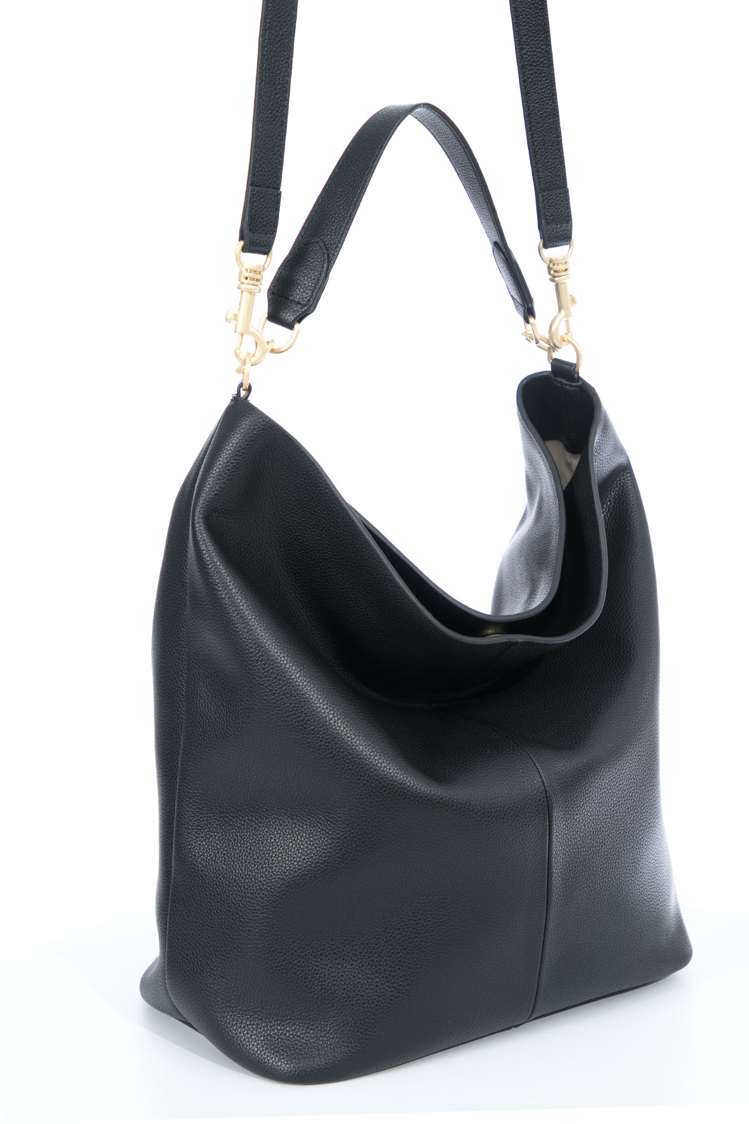 Butterfly Logo Black Leather HandbagClassic leather HOBO bag with pearl and butterfly design,Crossbody bags,Season (SS) Look,pearl