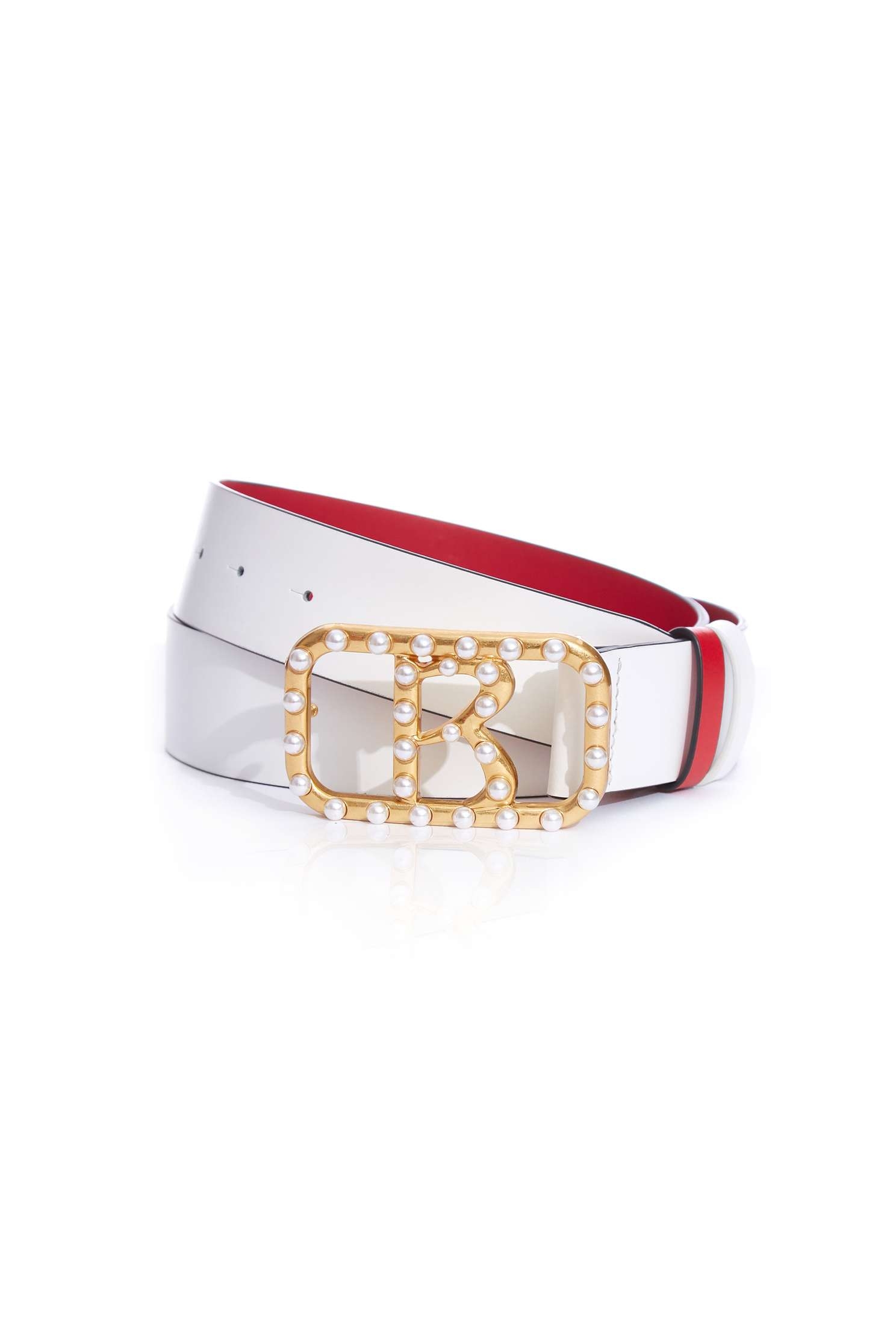 Gold Buckle 'R' Logo Thick BeltClassic R wide belt,pearl,Belts,Leather,Season (AW) Look,Belts,Lucky Red